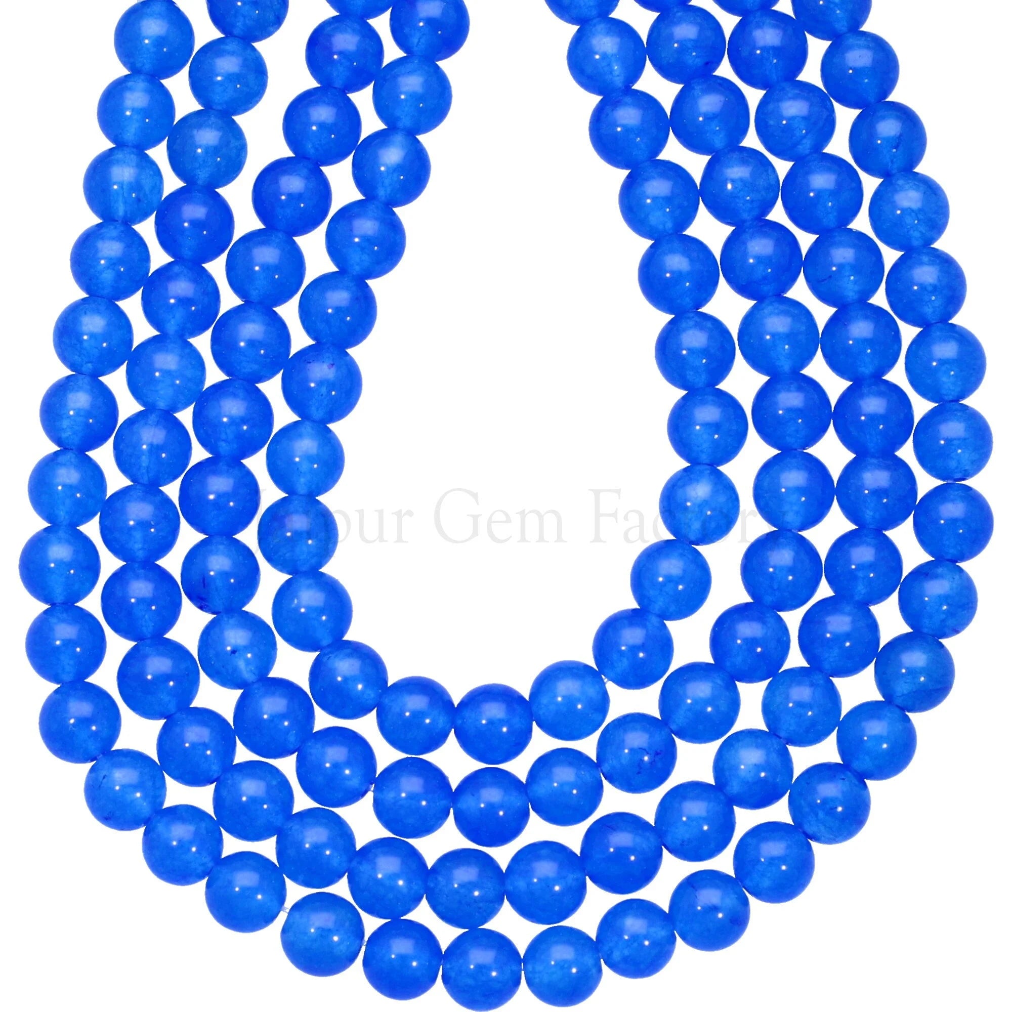 Blue Jade Smooth Round Shape Beads