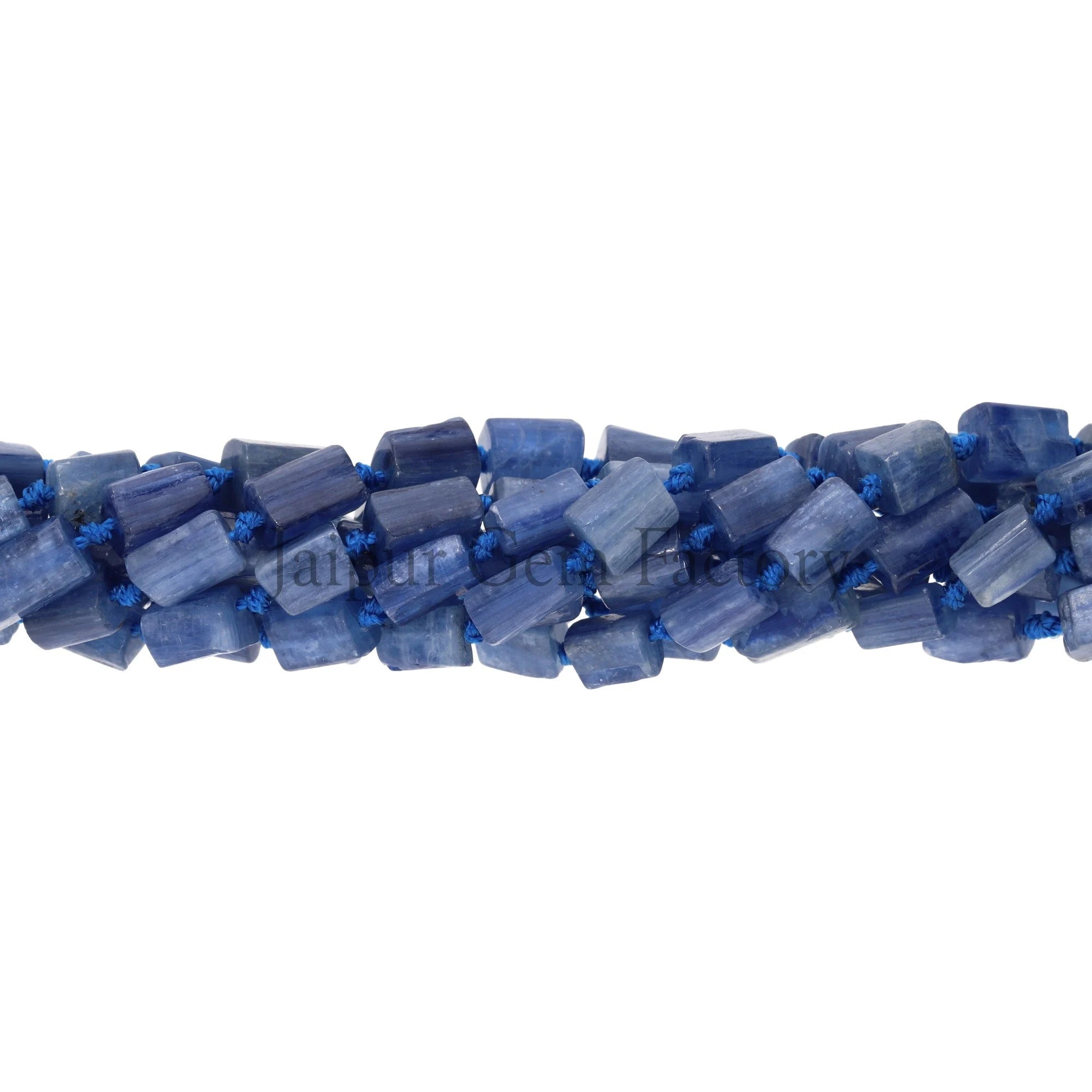 Blue Kyanite Smooth Nugget Rectangle Shape Gemstone Beads Strand