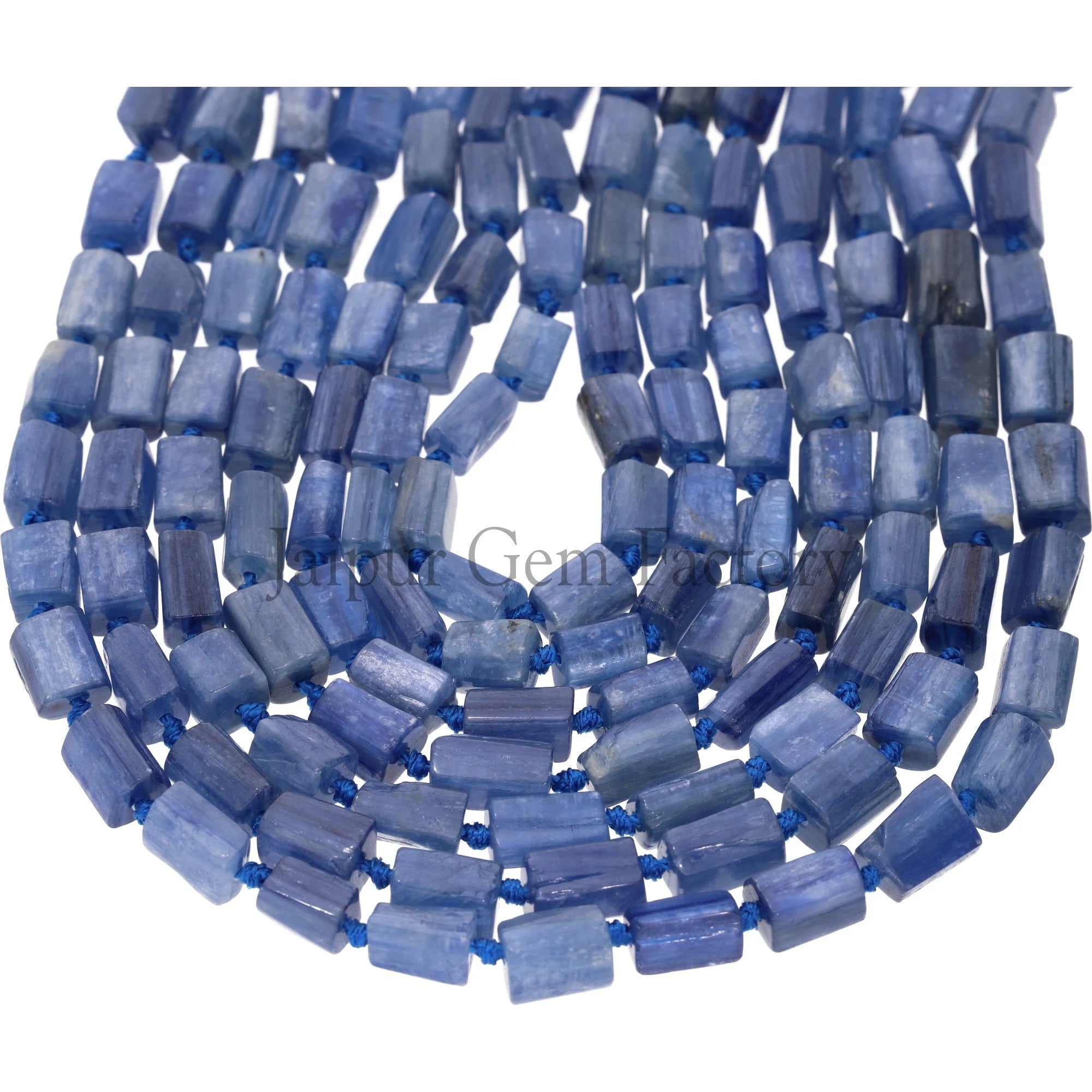 Blue Kyanite Smooth Nugget Rectangle Shape Gemstone Beads Strand