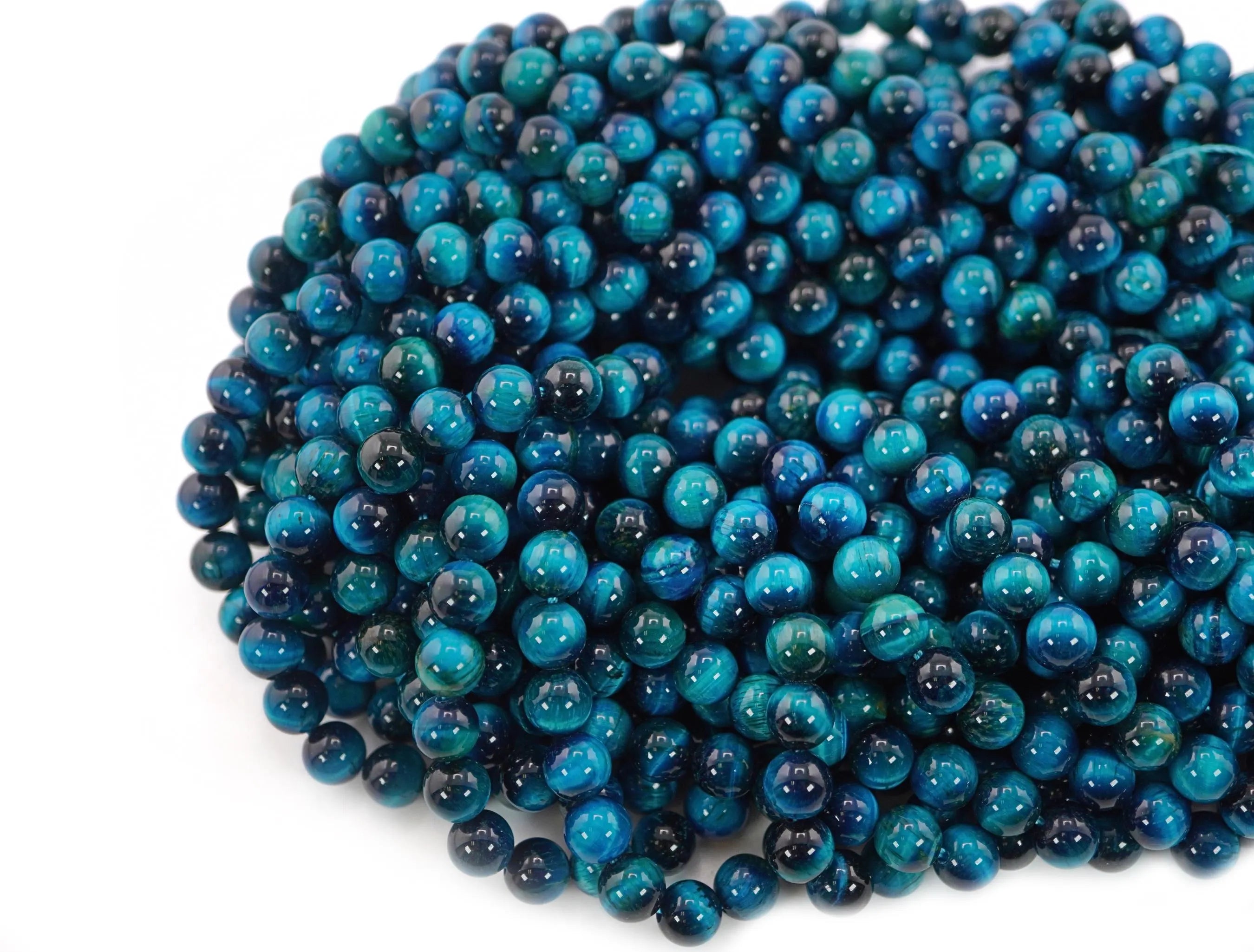 Blue Tiger Eye Round Shape Gemstone Strand Beads