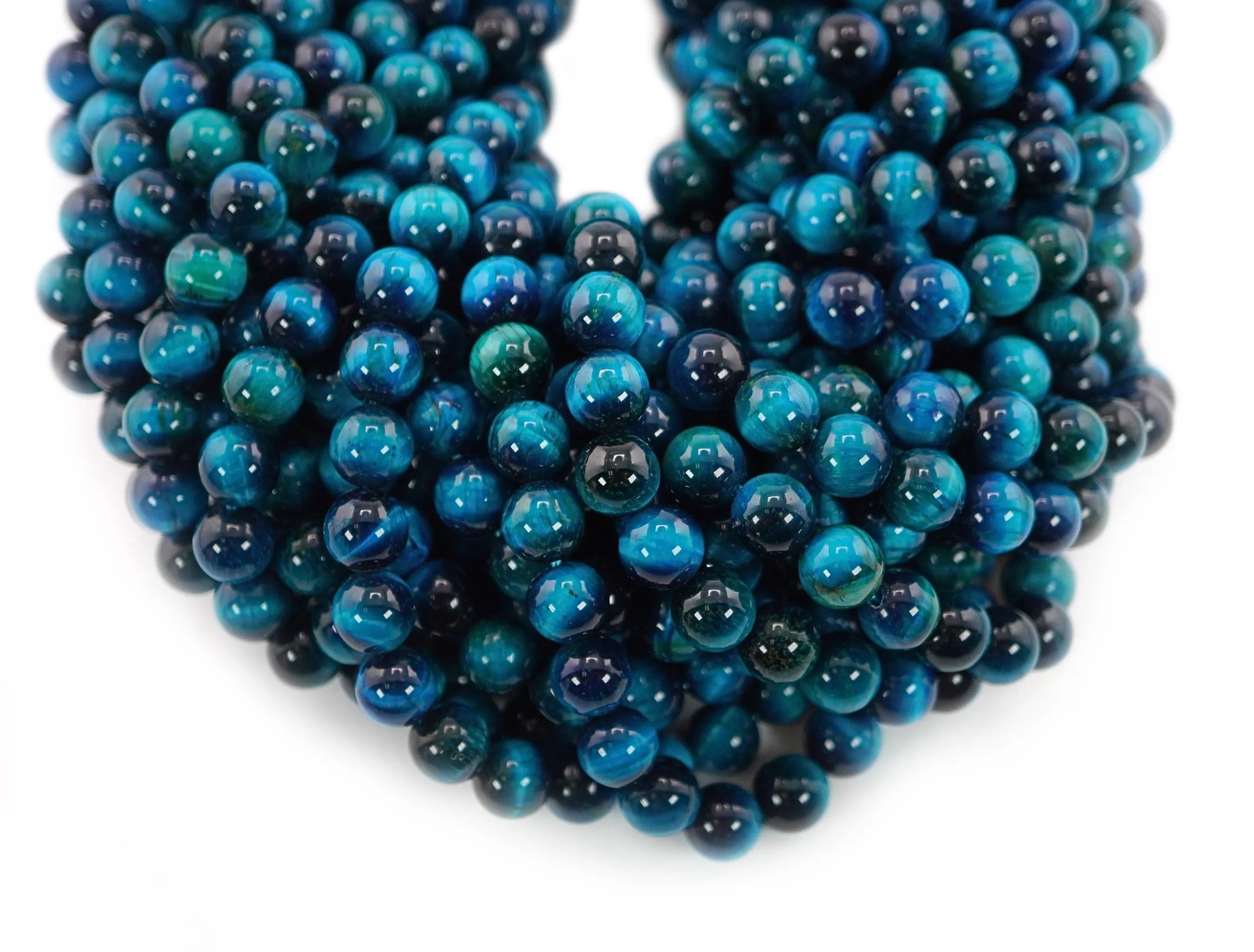 Blue Tiger Eye Round Shape Gemstone Strand Beads