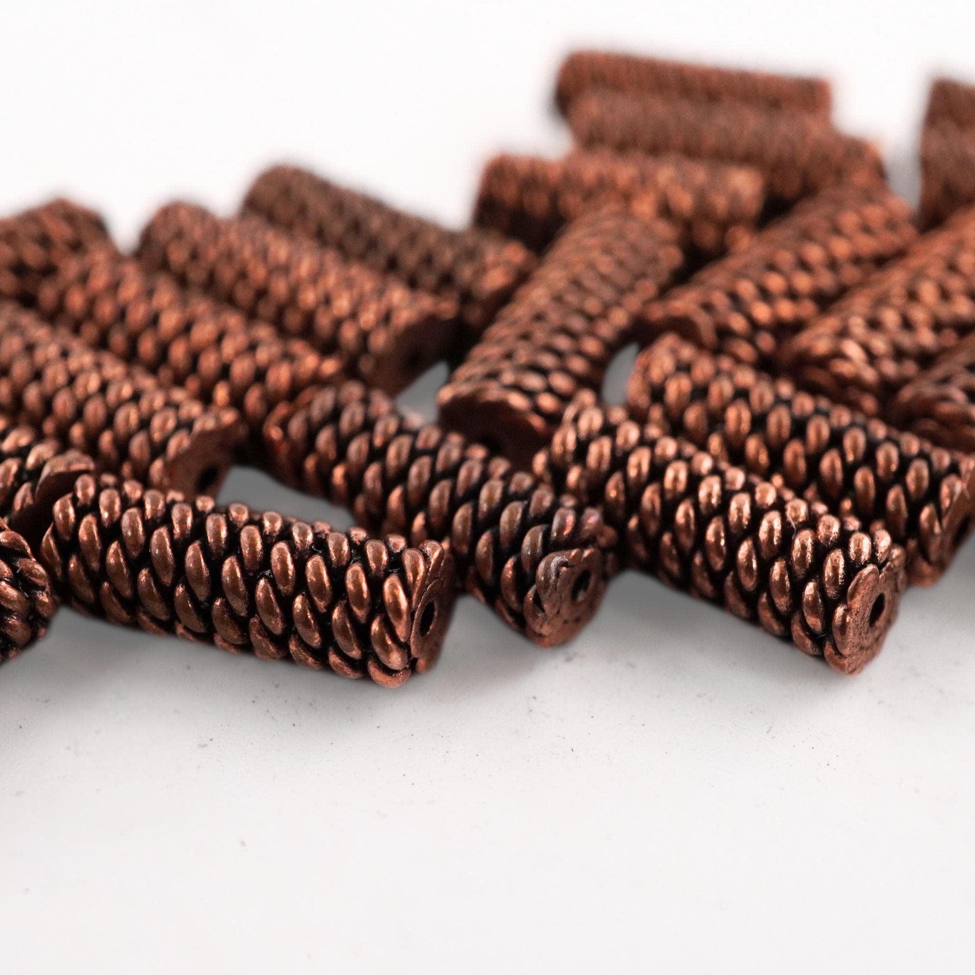 Boho copper spacer beads for handmade jewelry