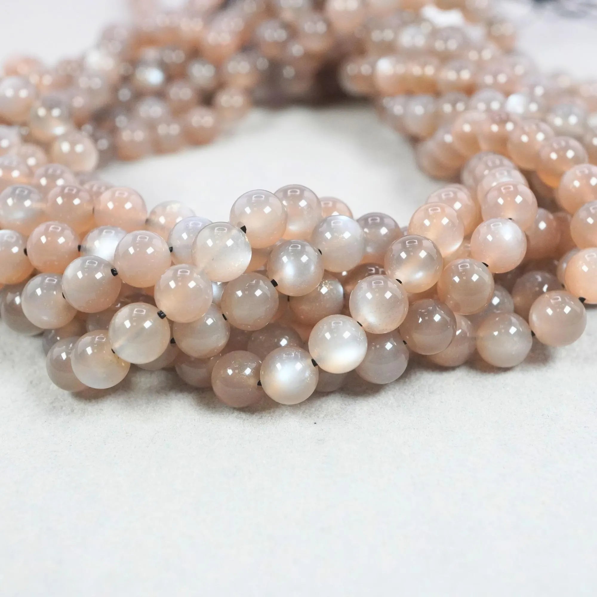 Brown Moonstone Smooth Round Shape Gemstone Beads For Jewelry Making