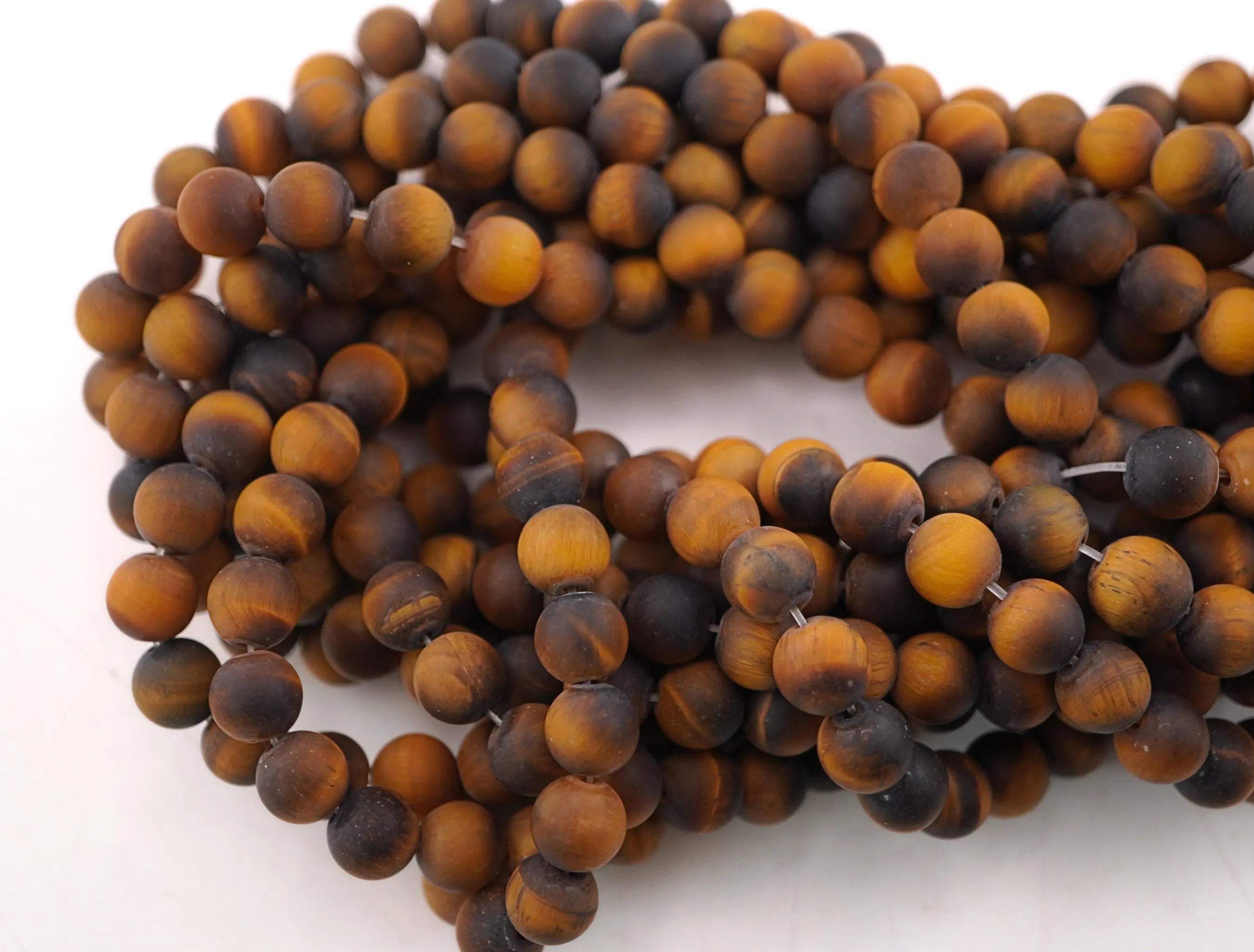 Brown Tiger Eye Round Shape Gemstone Strand Beads
