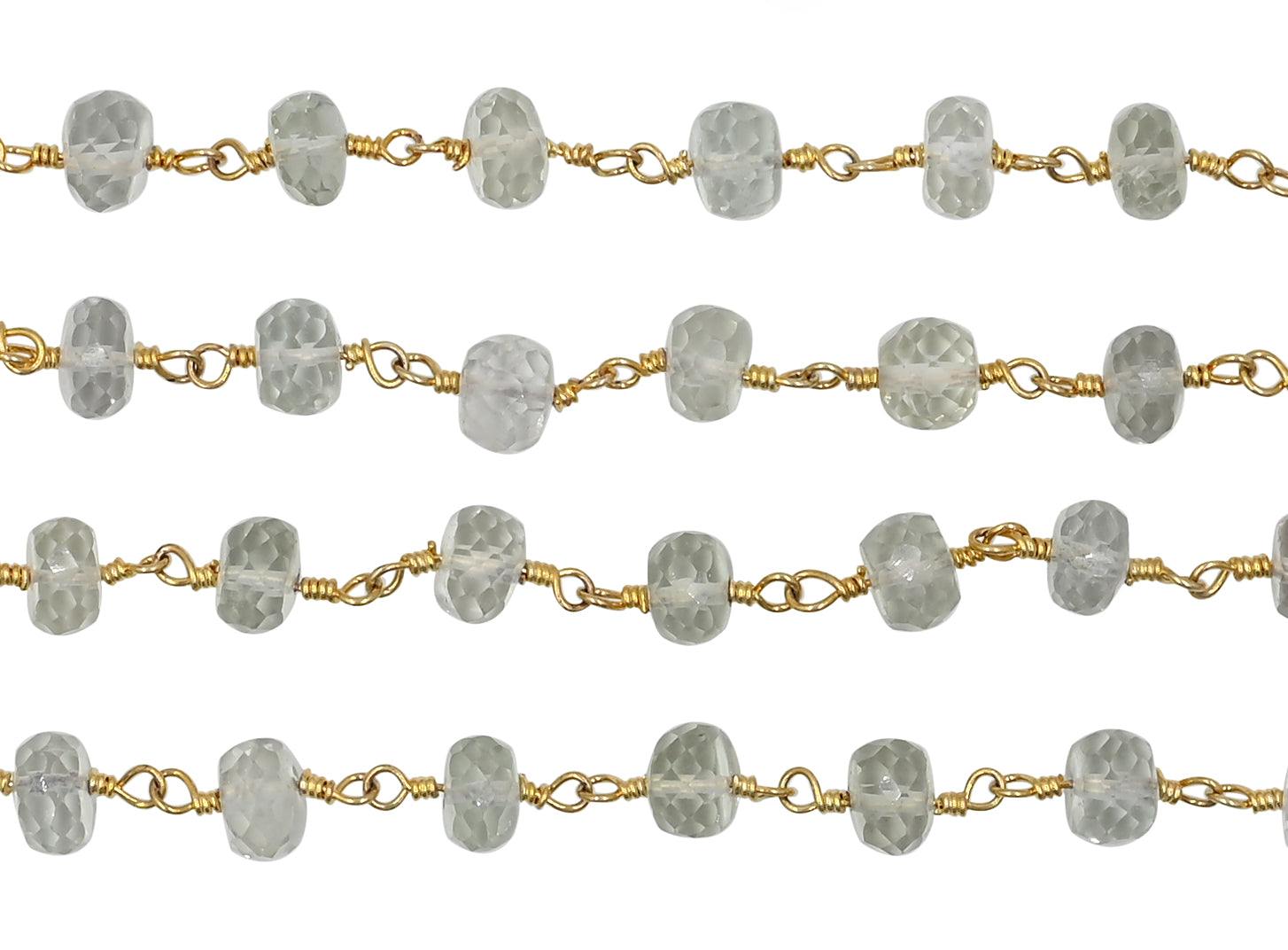 Bulk Green Amethyst Rondelle Chain