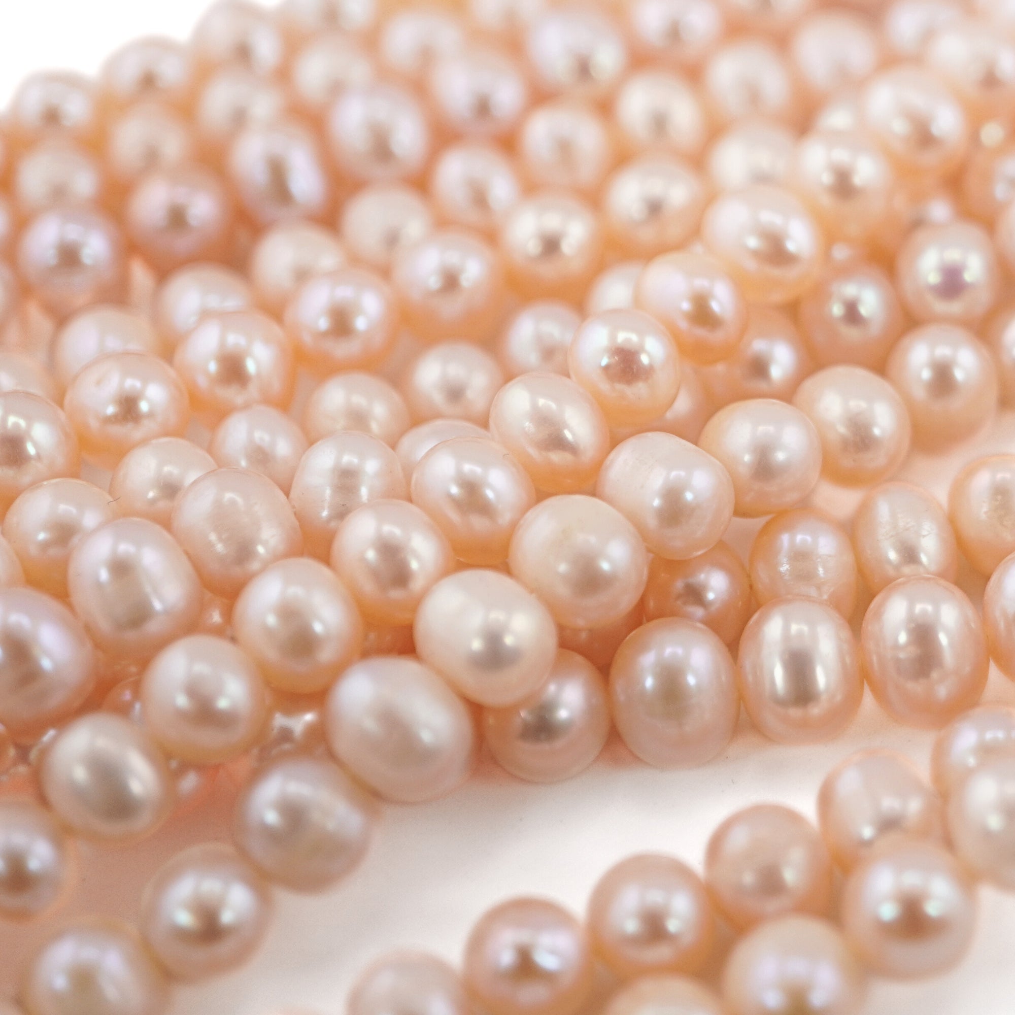 Bulk Peach Potato Shape Pearl Beads
