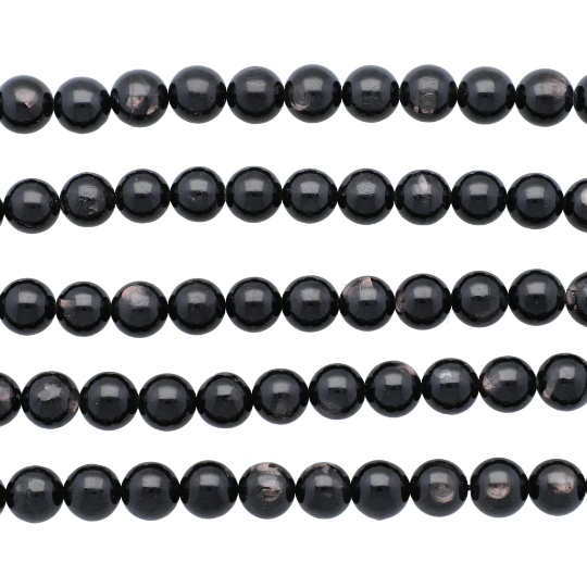 Hypersthene Smooth Round Gemstone Stand Beads