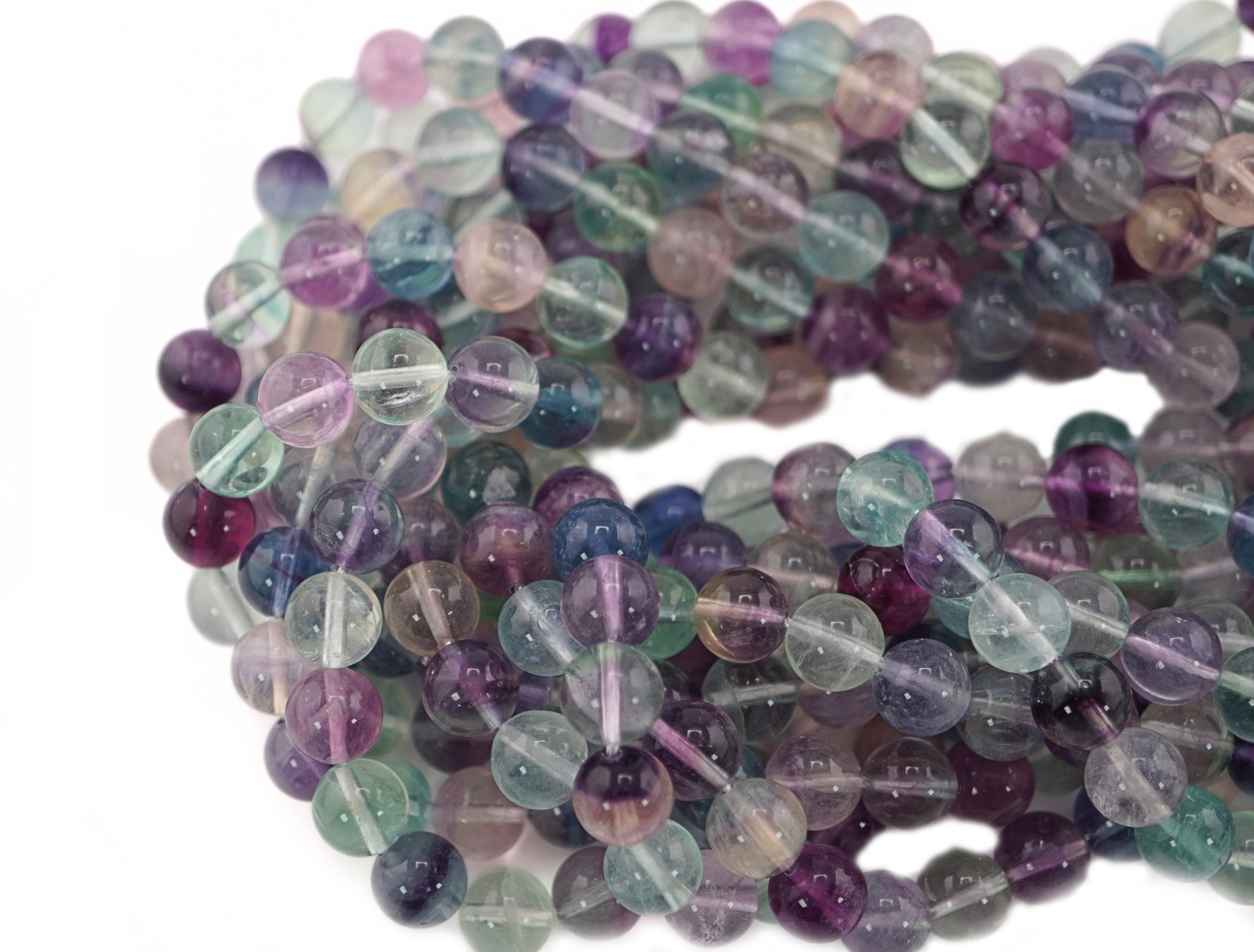 Rainbow fluorite beads strand for jewelry