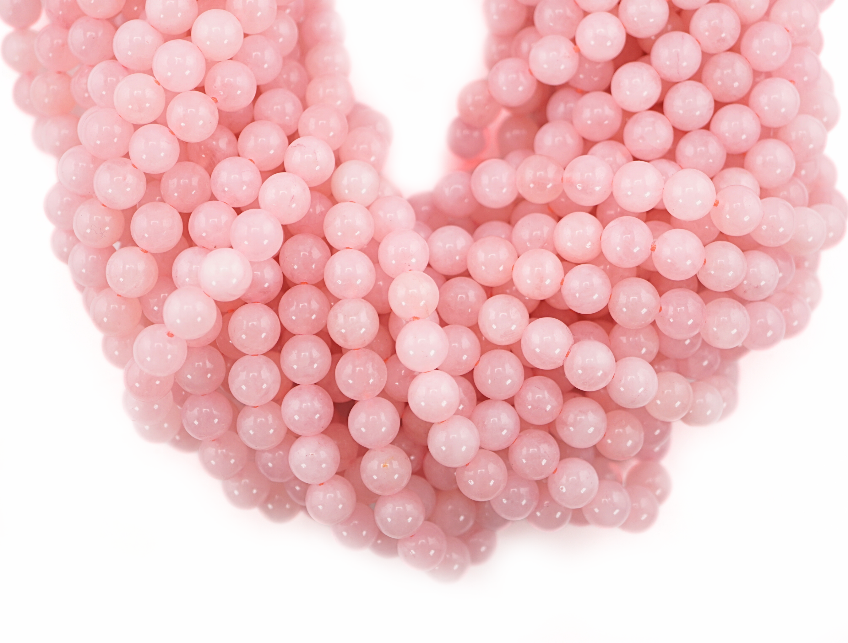 Rose Quartz Smooth Round Shape Gemstone Strand Beads