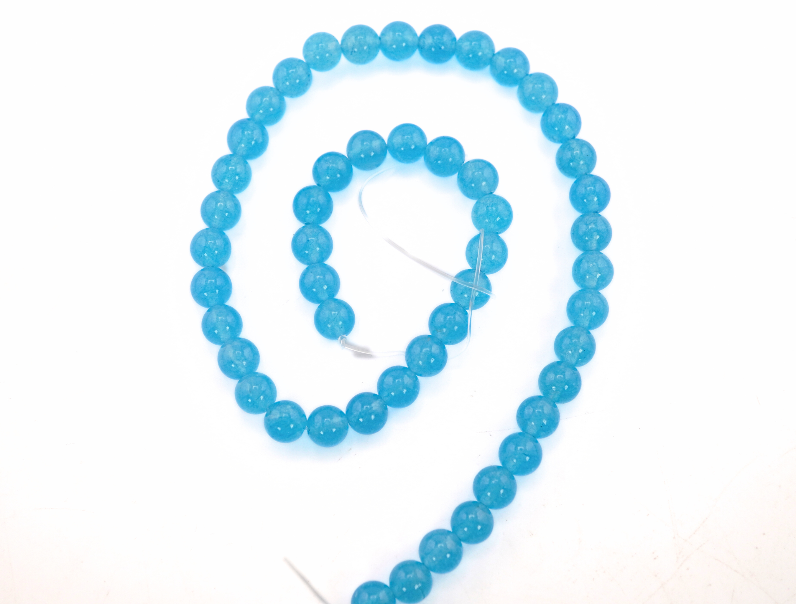 Blue Chalcedony Smooth Round Shape Loose Gemstone Strand Beads
