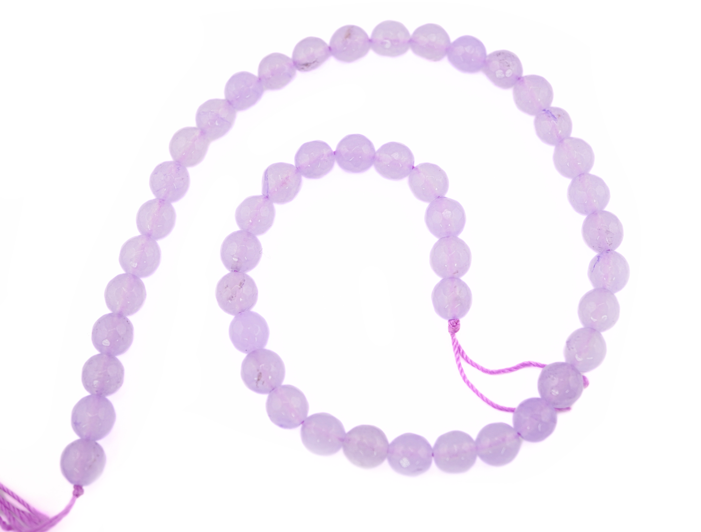 Lavender Chalcedony Faceted Round Shape Gemstone Strand Beads