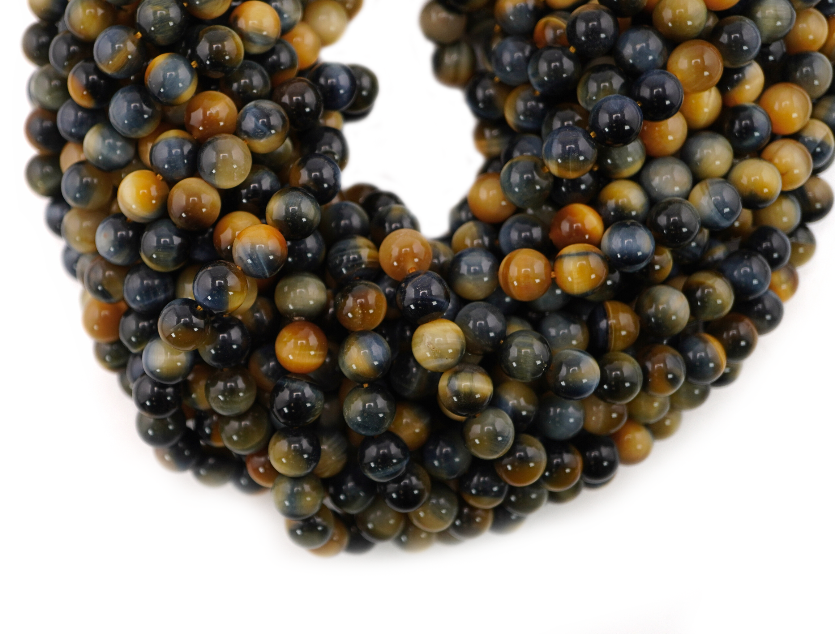 Yellow Tiger Eye Smooth Round Shape Gemstone Strand Beads