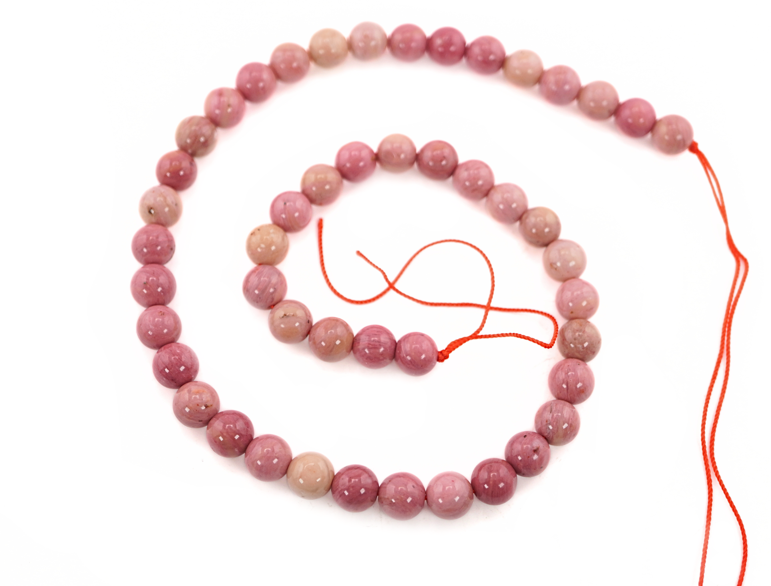 Pink Rhodonite Smooth Round Shape Gemstone Strand Beads