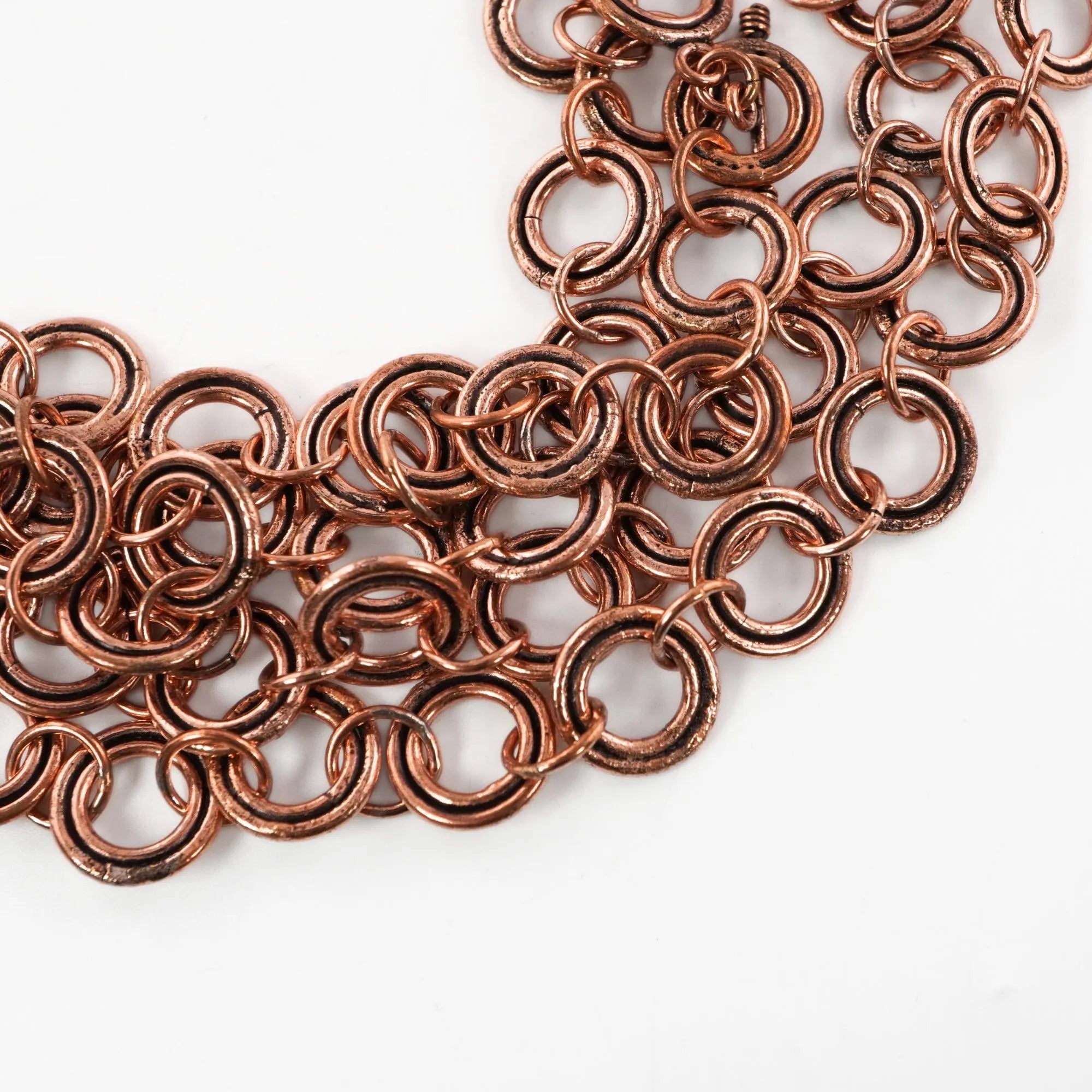 Antique Copper Round Shape Boho Vintage Organic Findings Link Chain