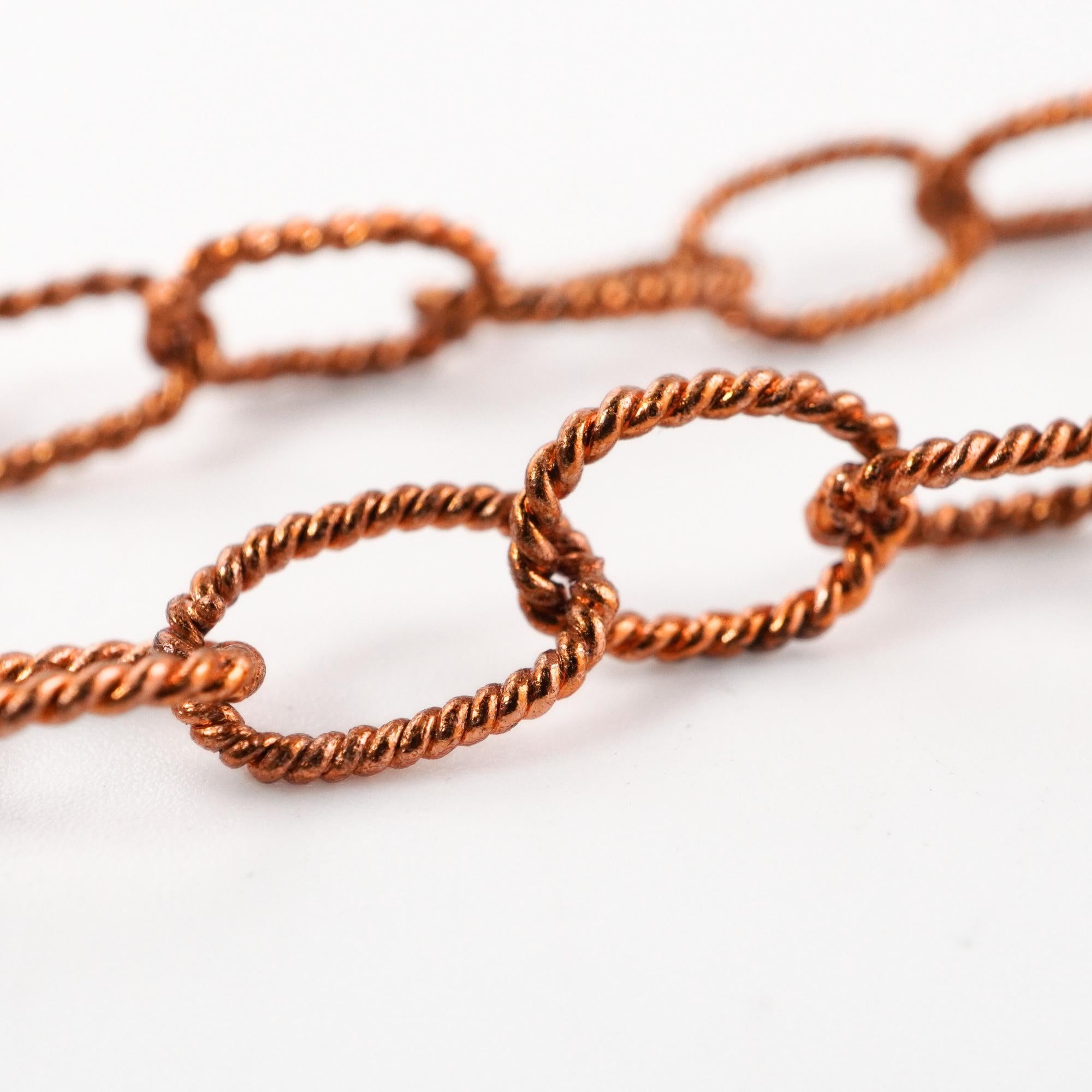Antique Copper Twisted Oval Cable Link Chain