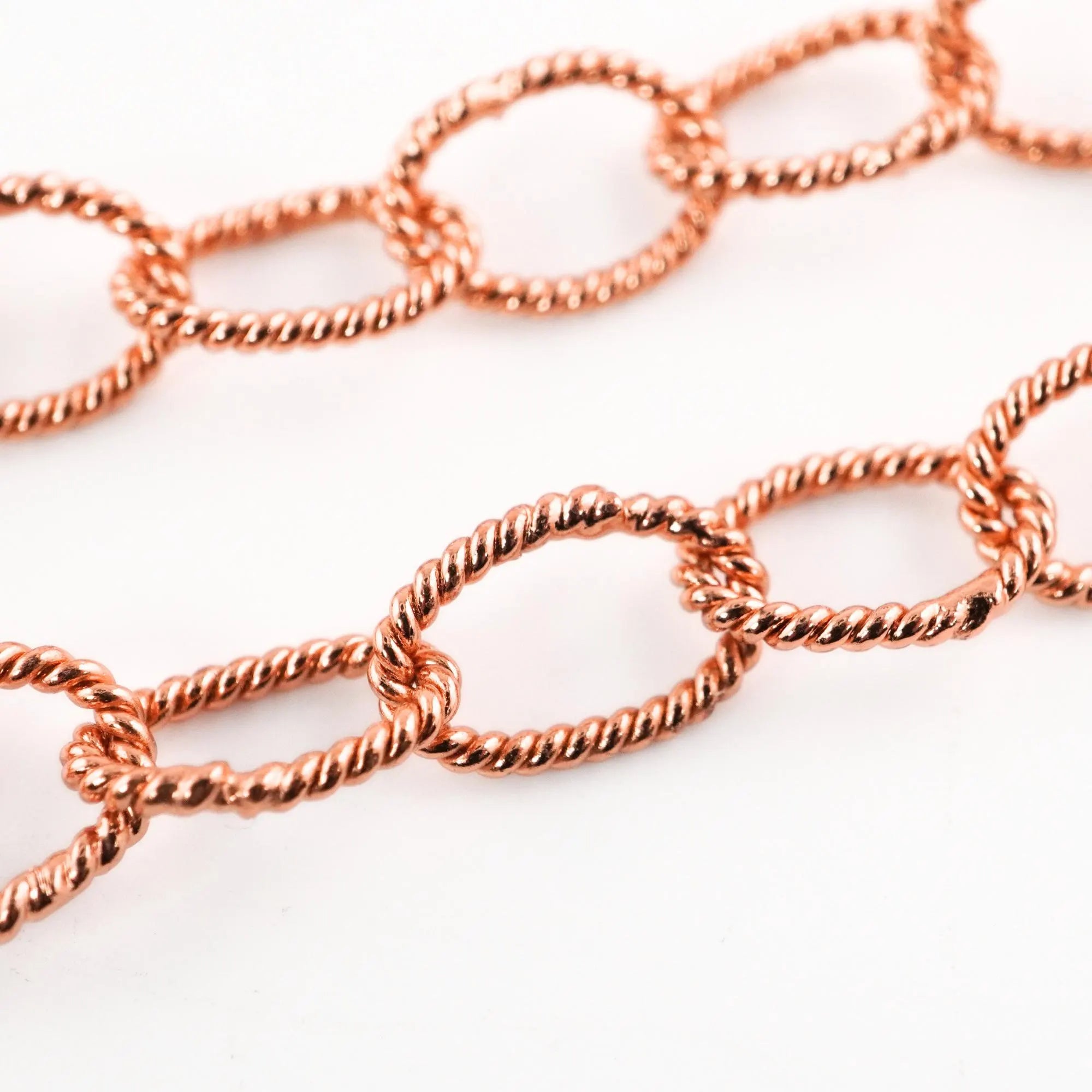 Antique Copper Twisted Oval Cable Link Chain