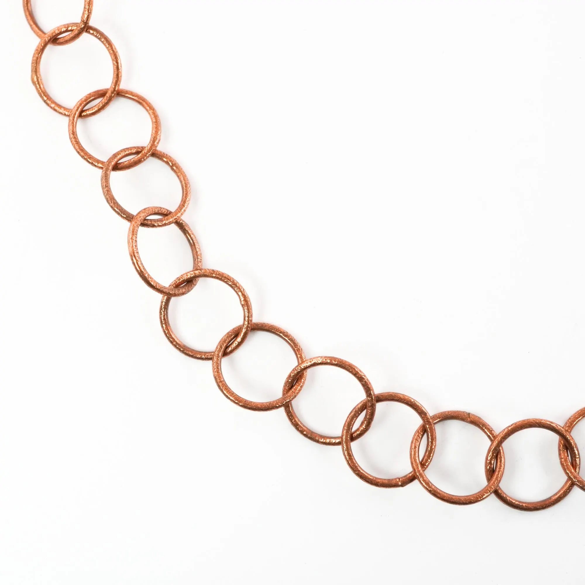 Antique Copper Round Shape Vintage Findings Link Chain Necklace