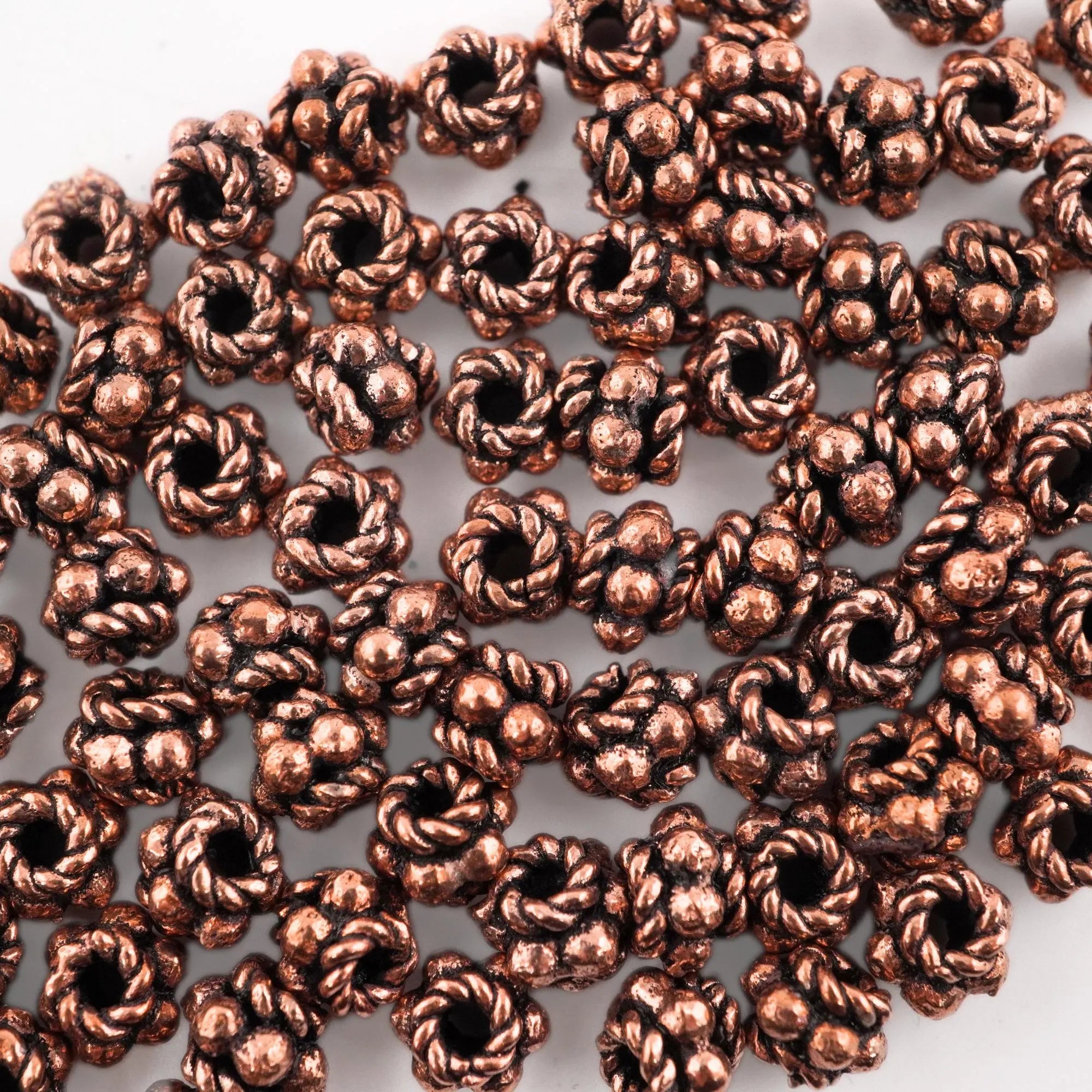 Antique Copper Flower Shape Daisy Spacers Beads Metal Bead DIY Vintage Boho