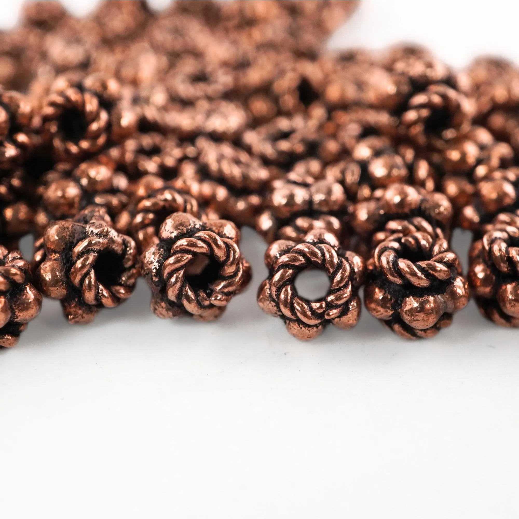 Antique Copper Flower Shape Daisy Spacers Beads Metal Bead DIY Vintage Boho