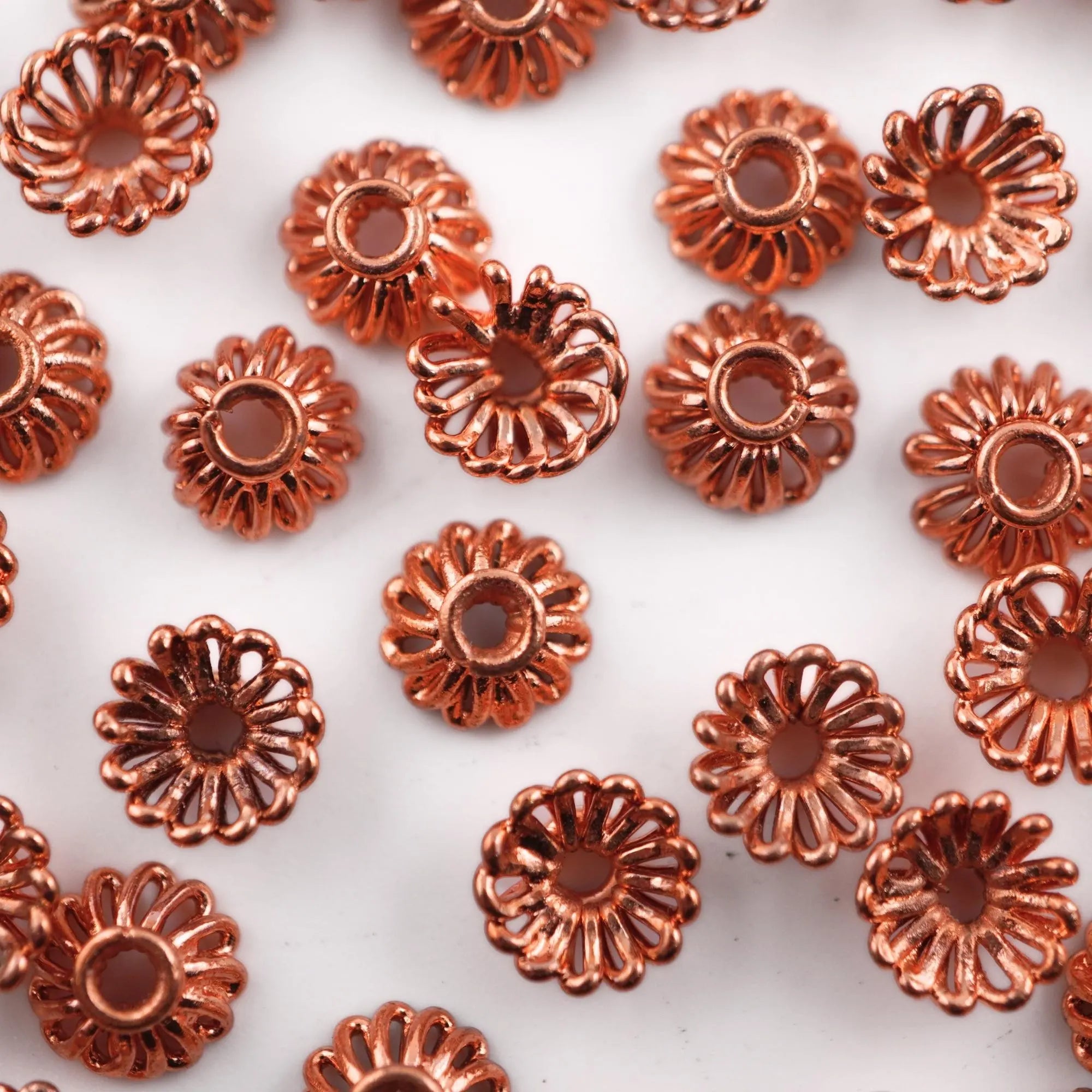 Antique Copper Flower Shape Bali Style Bead cap