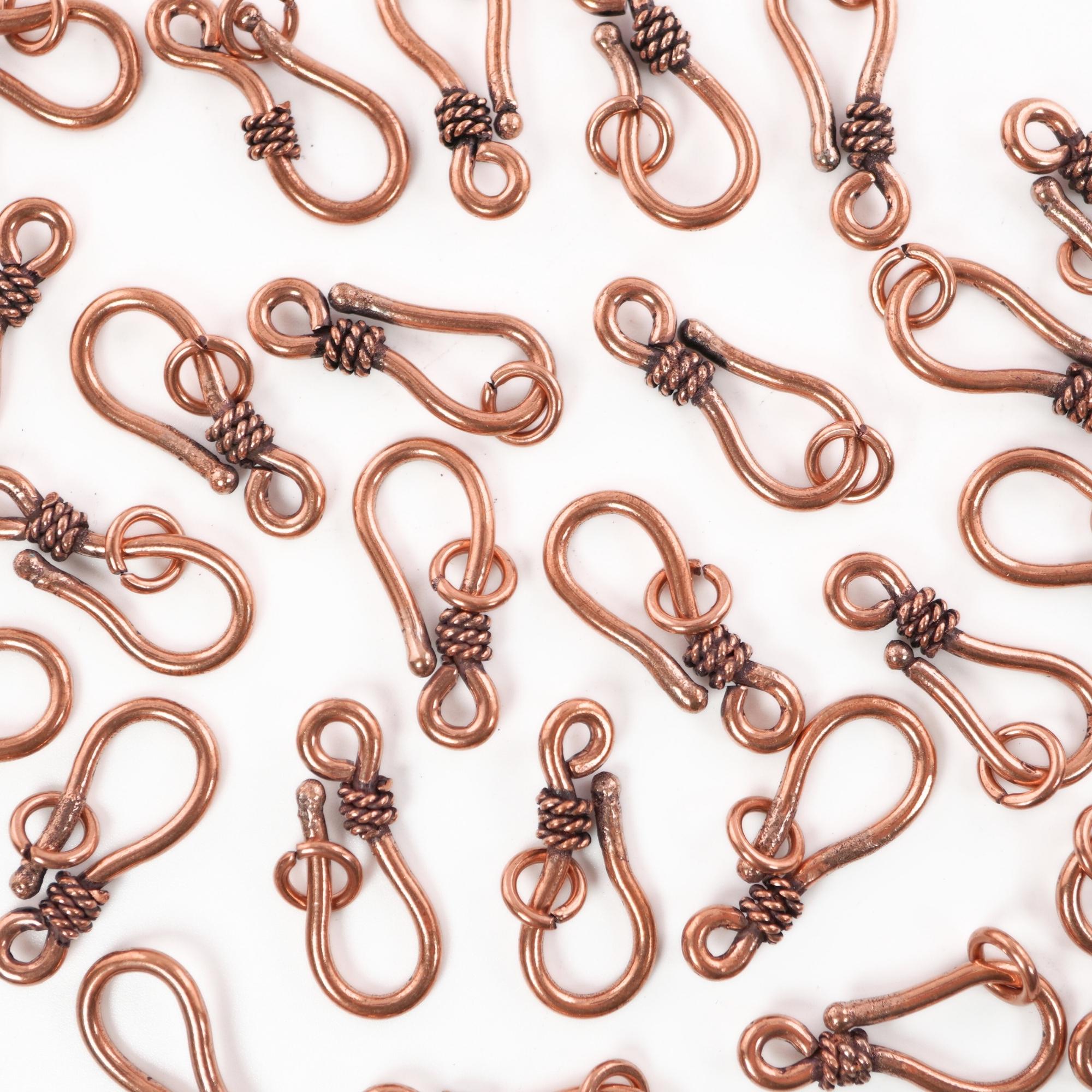 Antique Copper Bali S Hook Eye Clasp Jump Ring