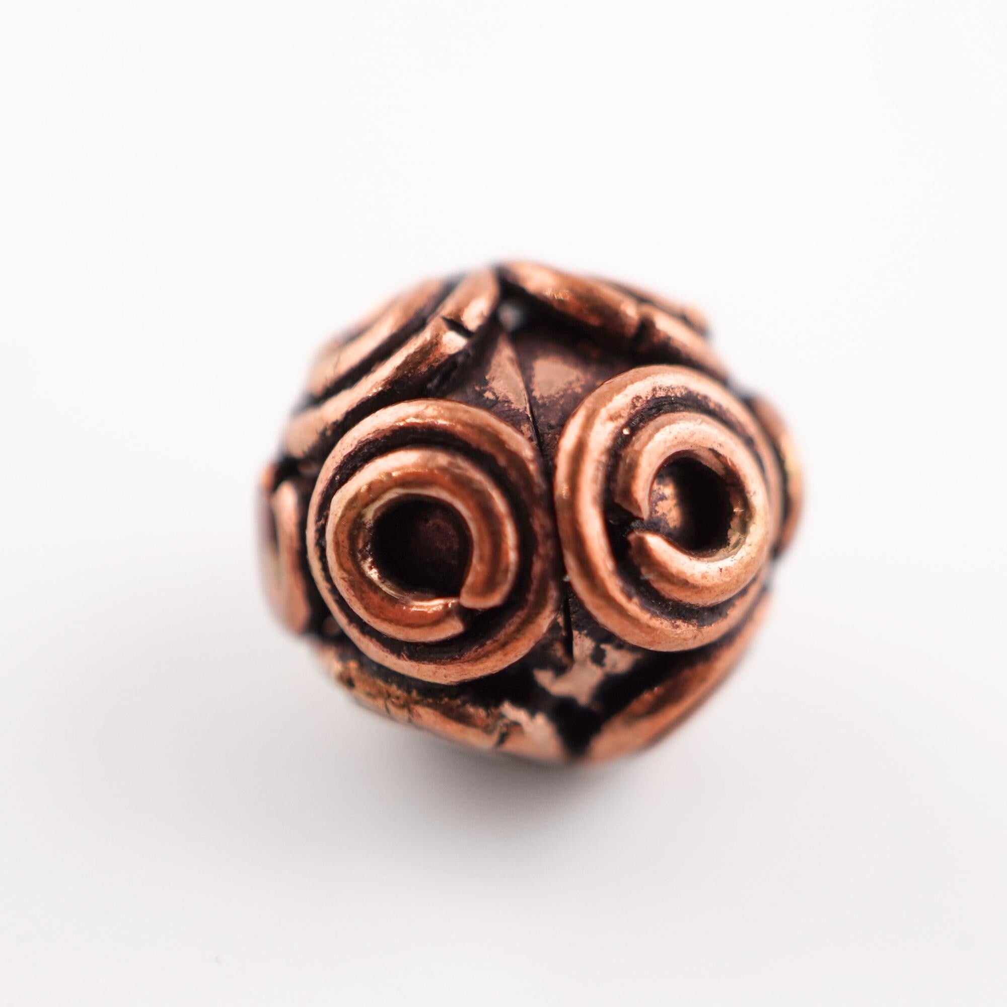 Antique Copper Round Bali TierraCast Beads