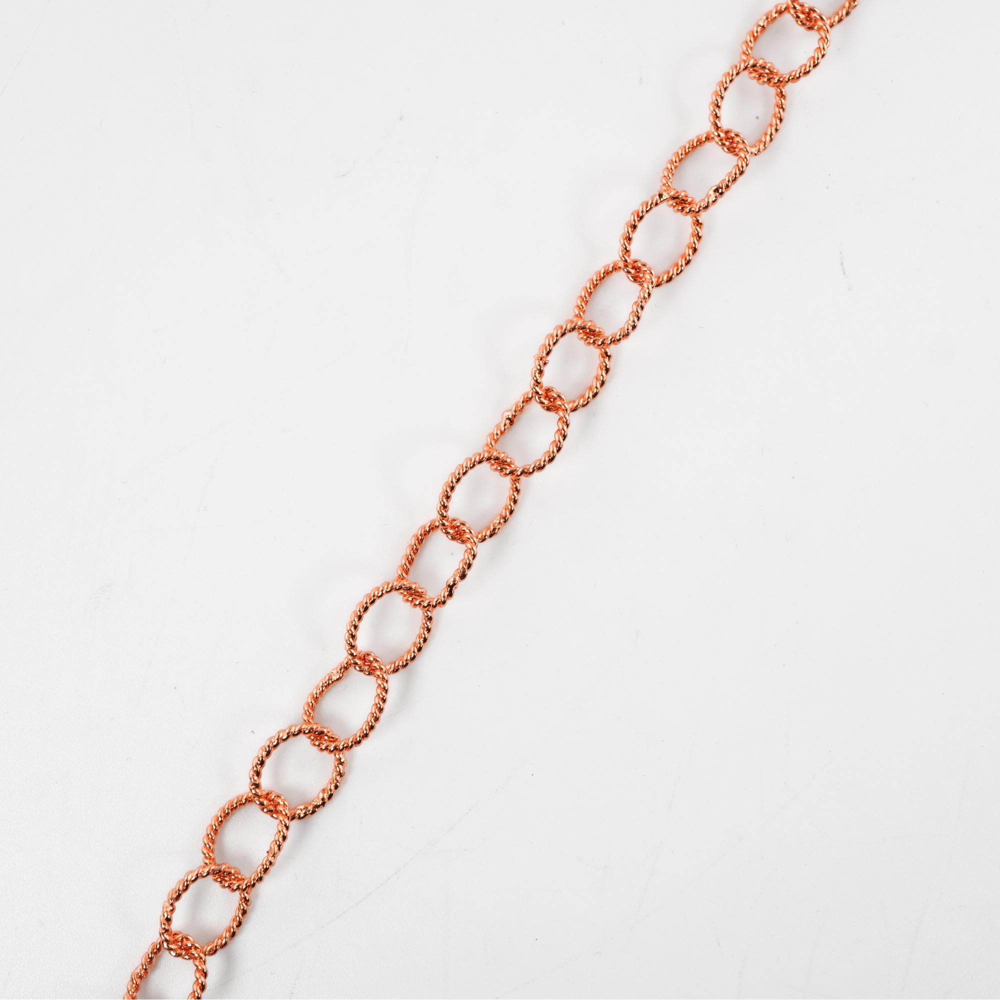 18-Inch 5-Per-Order Pure Copper Link Chain Necklace Solid Copper Jewelry, Antique Copper Link Chain with Toggle Clasps Western Jewelry Gift