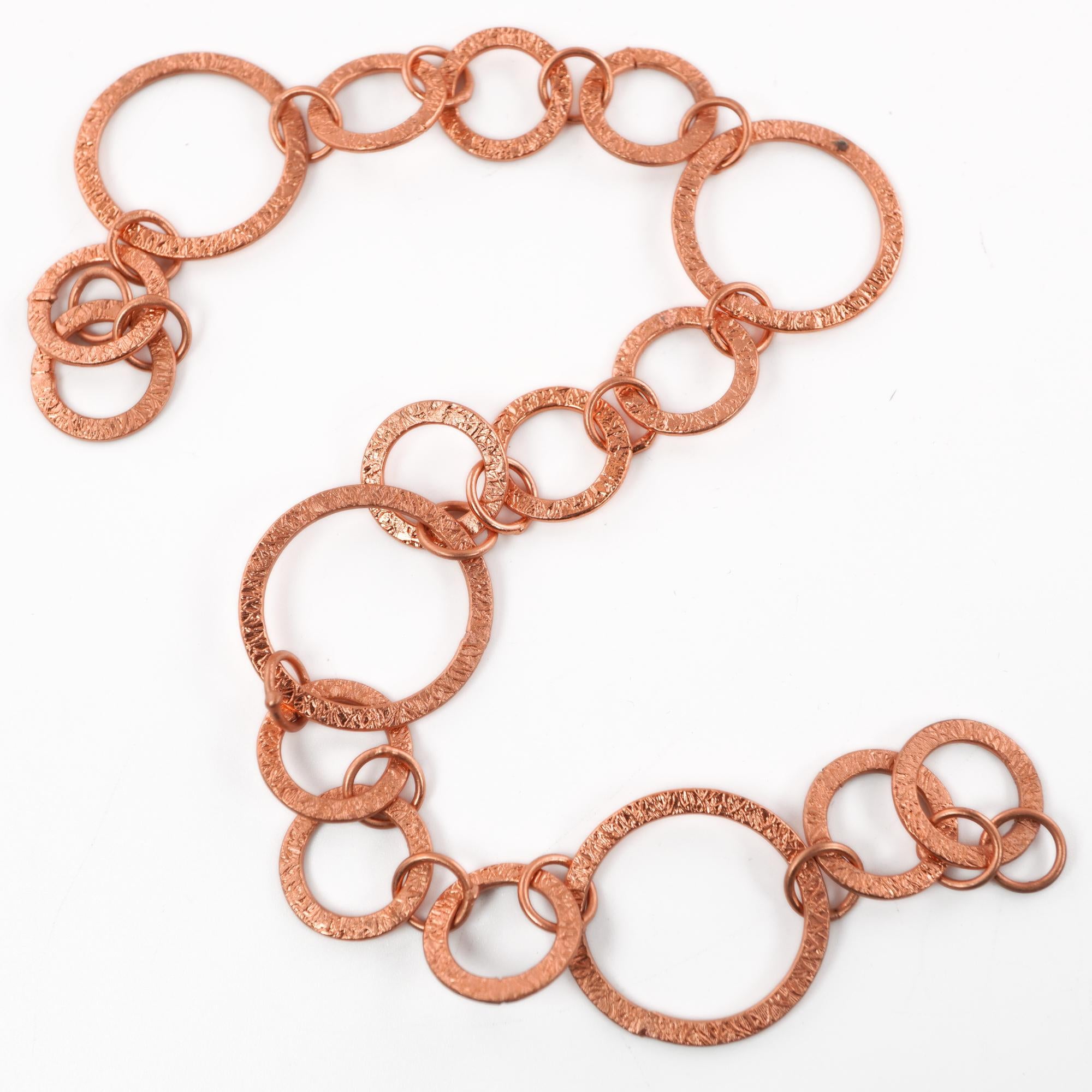 Pure Copper Link Chain Bracelet Solid Copper Jewelry, Antique Copper L