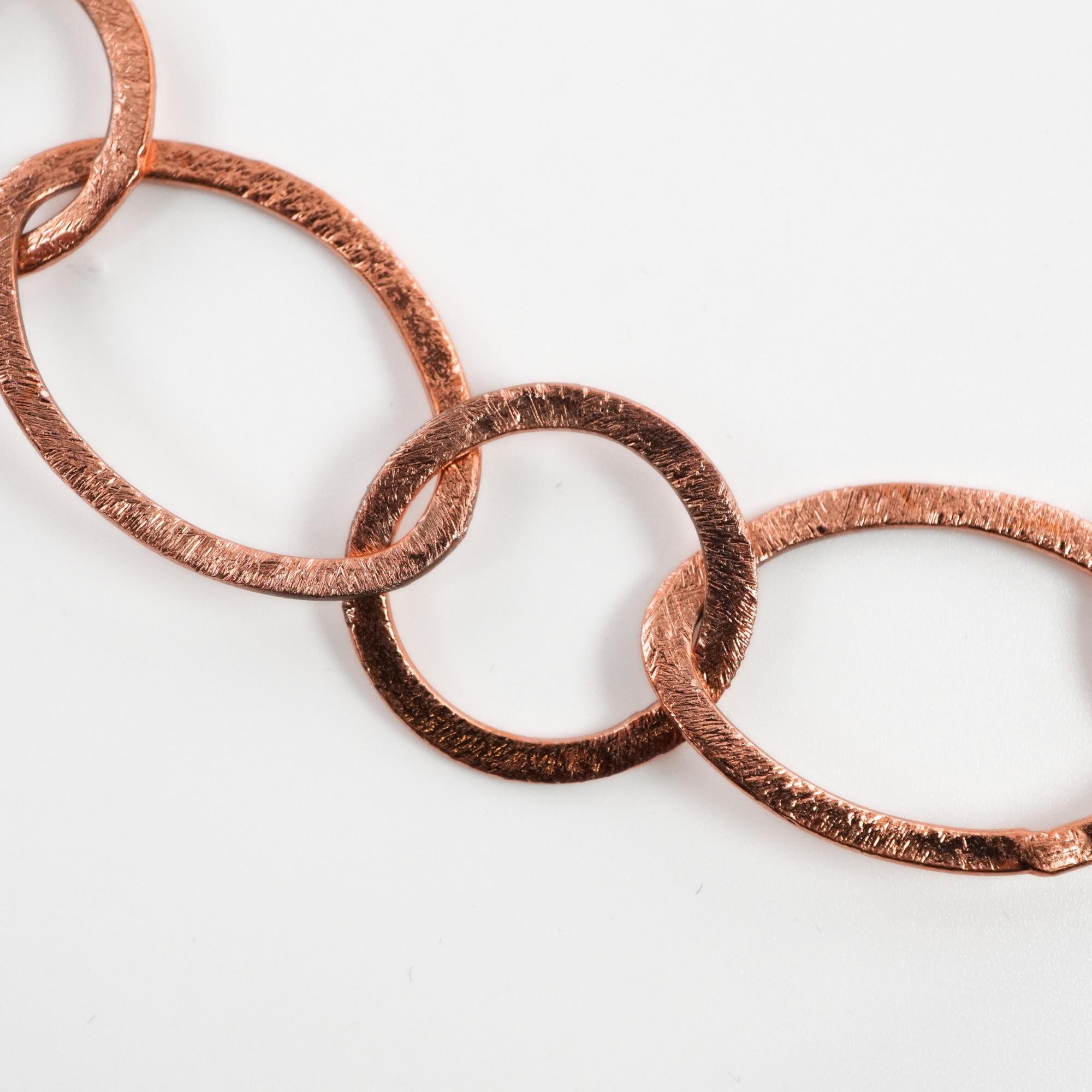 Antique Copper Round & Oval Shape Rustic Boho Vintage Organic Link Chain