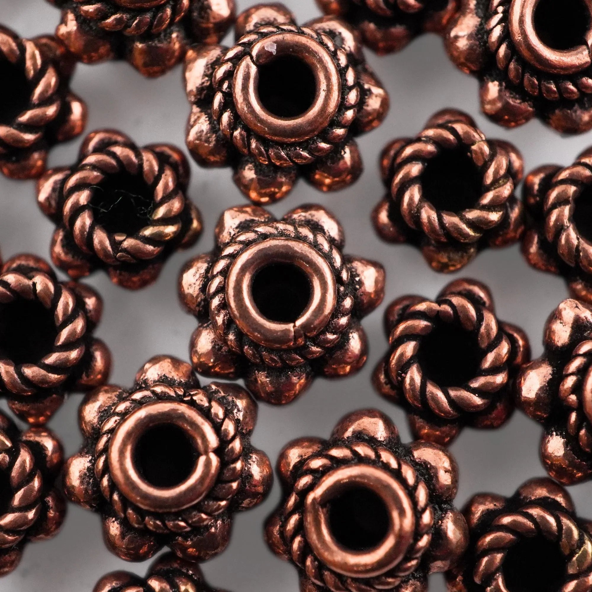 Copper Rondelle TierraCast Ball Spacers Bead Real Metal Bali Beads