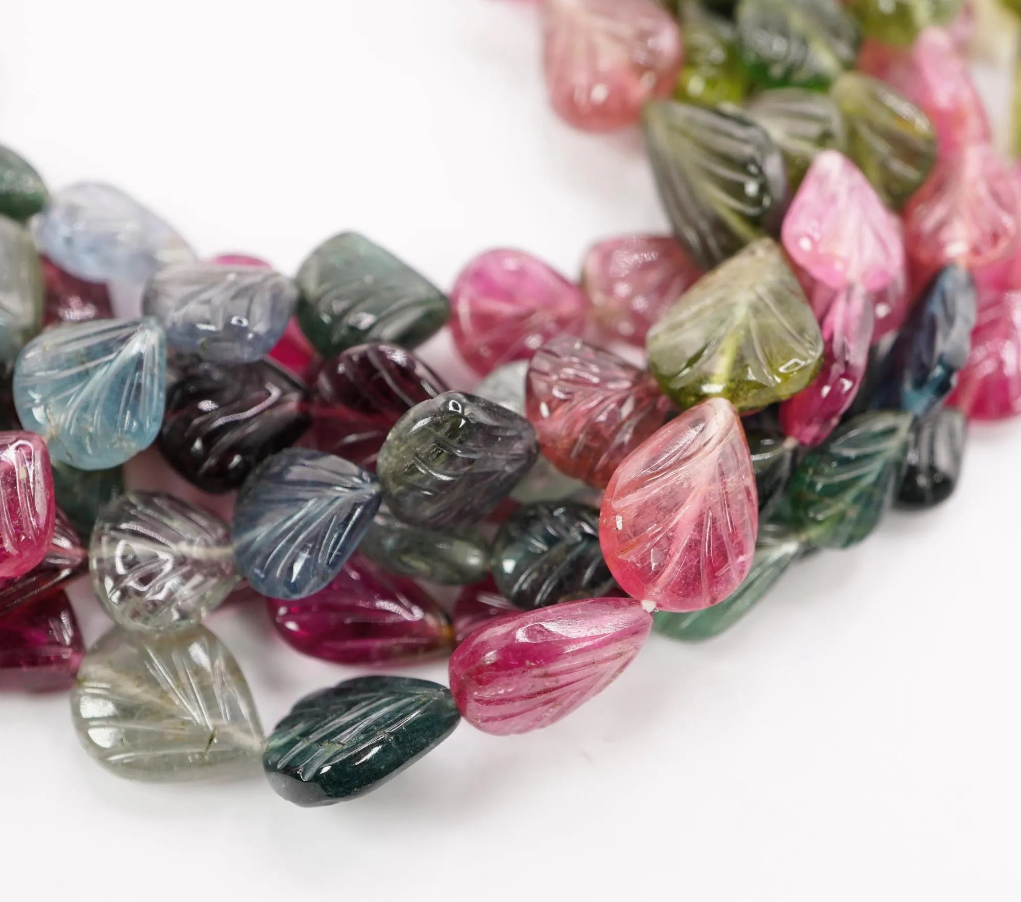 Carved Fan Shape Gemstone Beads Wholesale