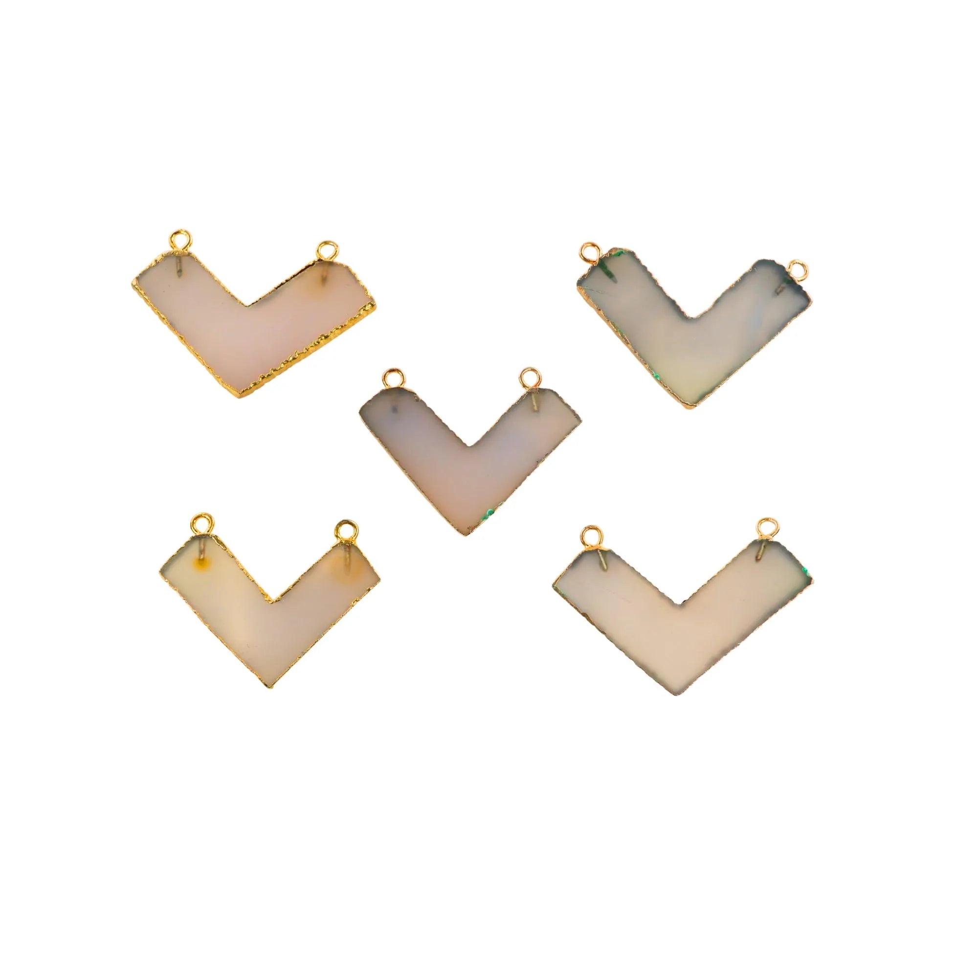 Chalcedony Chevron Gemstone Connector
