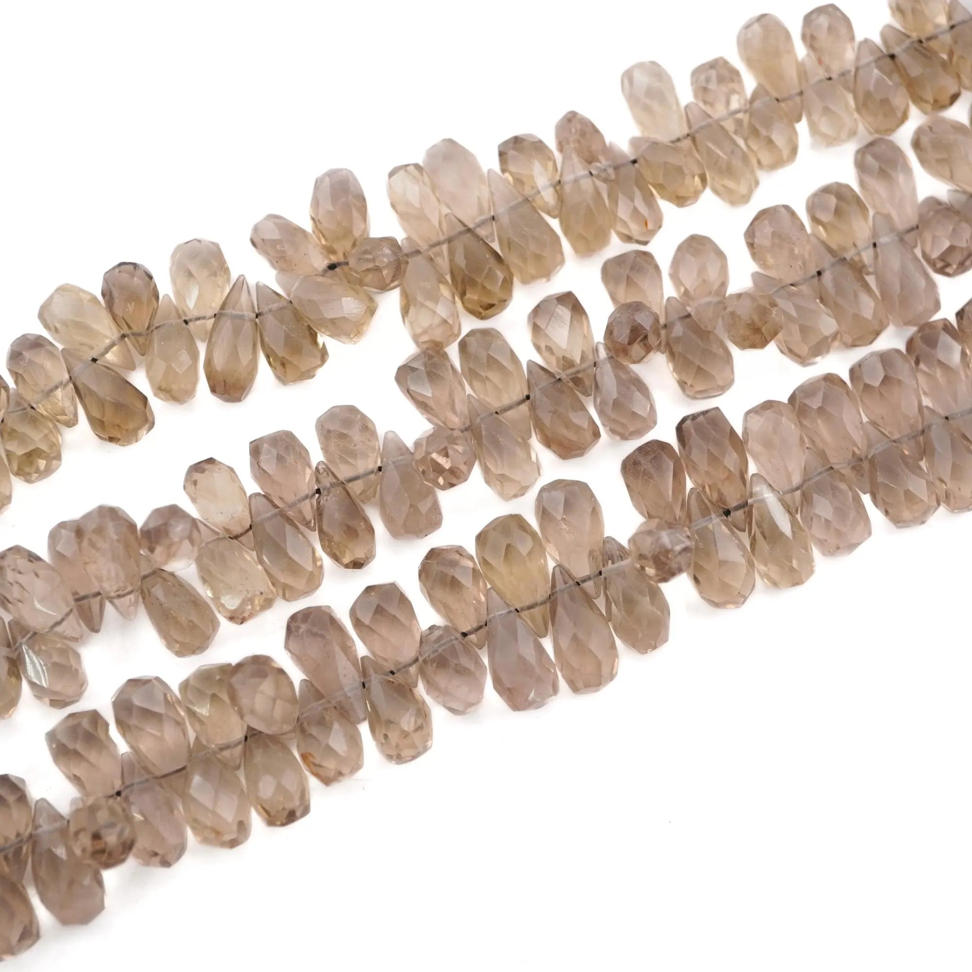 Champagne Quartz Faceted Teardrop Gemstone Strand Beads