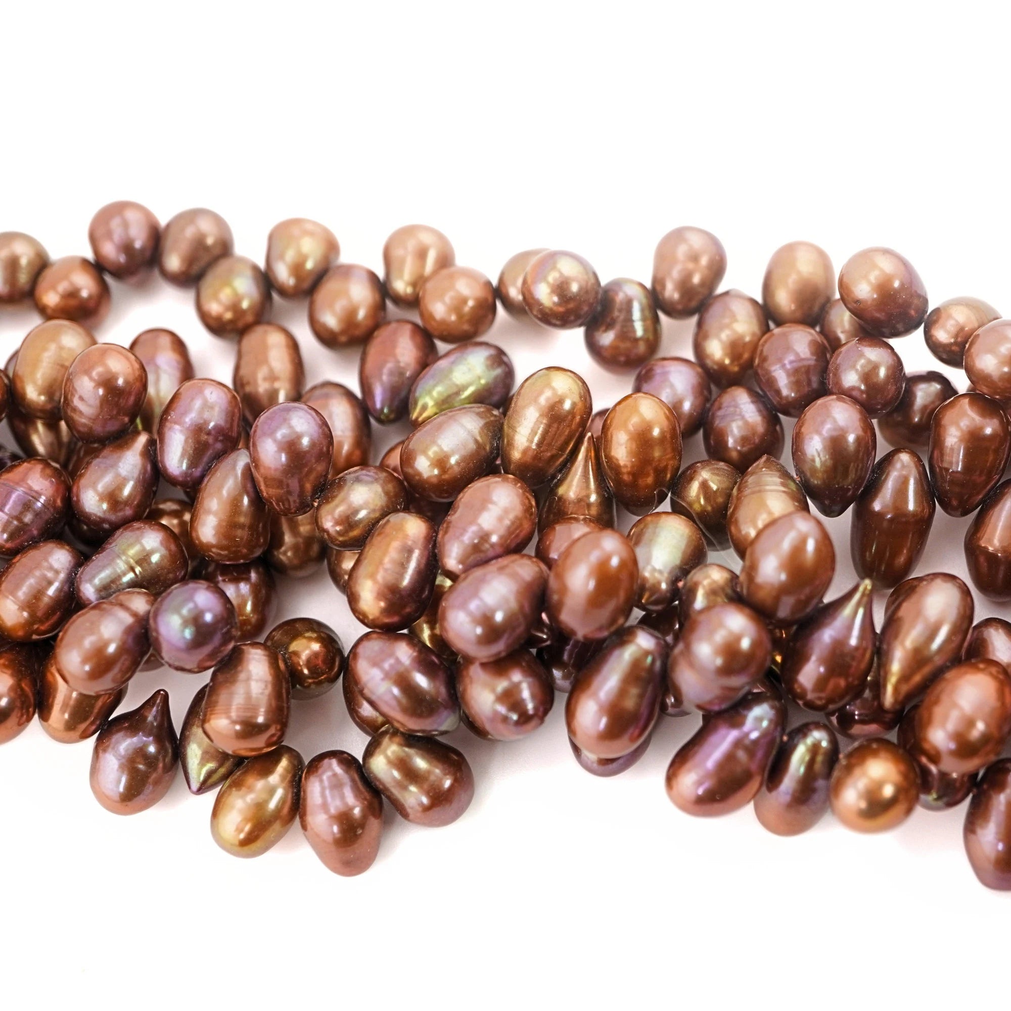 Chocolate Gold Teardrop Freshwater Pearls High Luster Pearl Large Beads