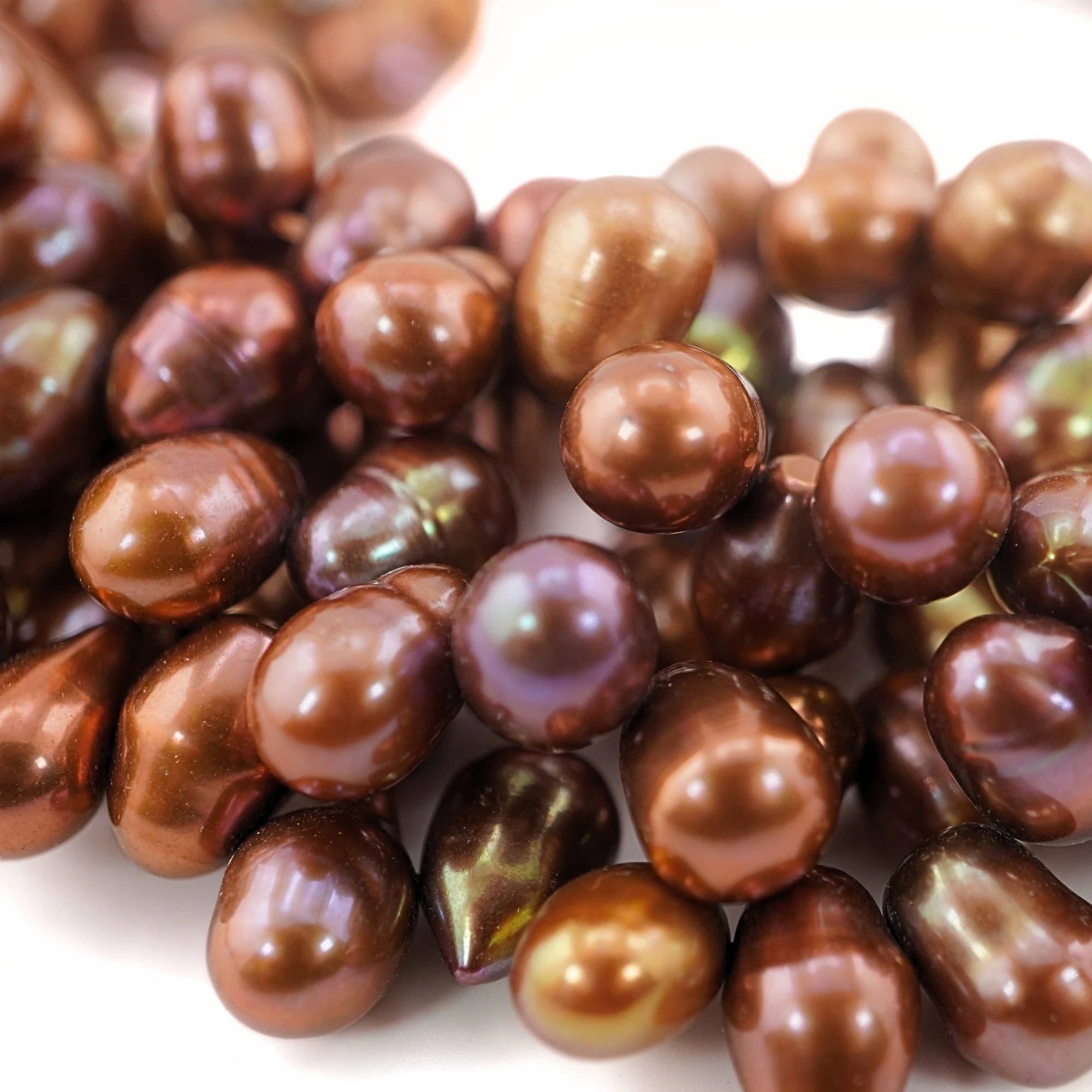 Chocolate Gold Teardrop Freshwater Pearls High Luster Pearl Large Beads