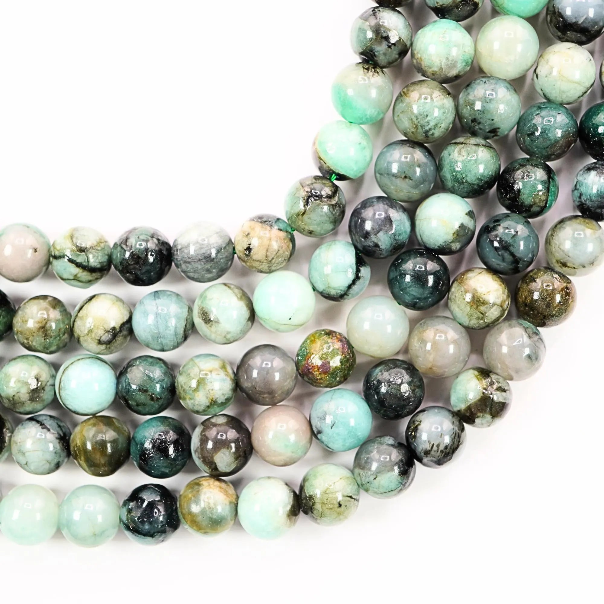 Chrysocolla Smooth Round Shape Gemstone Strand Beads