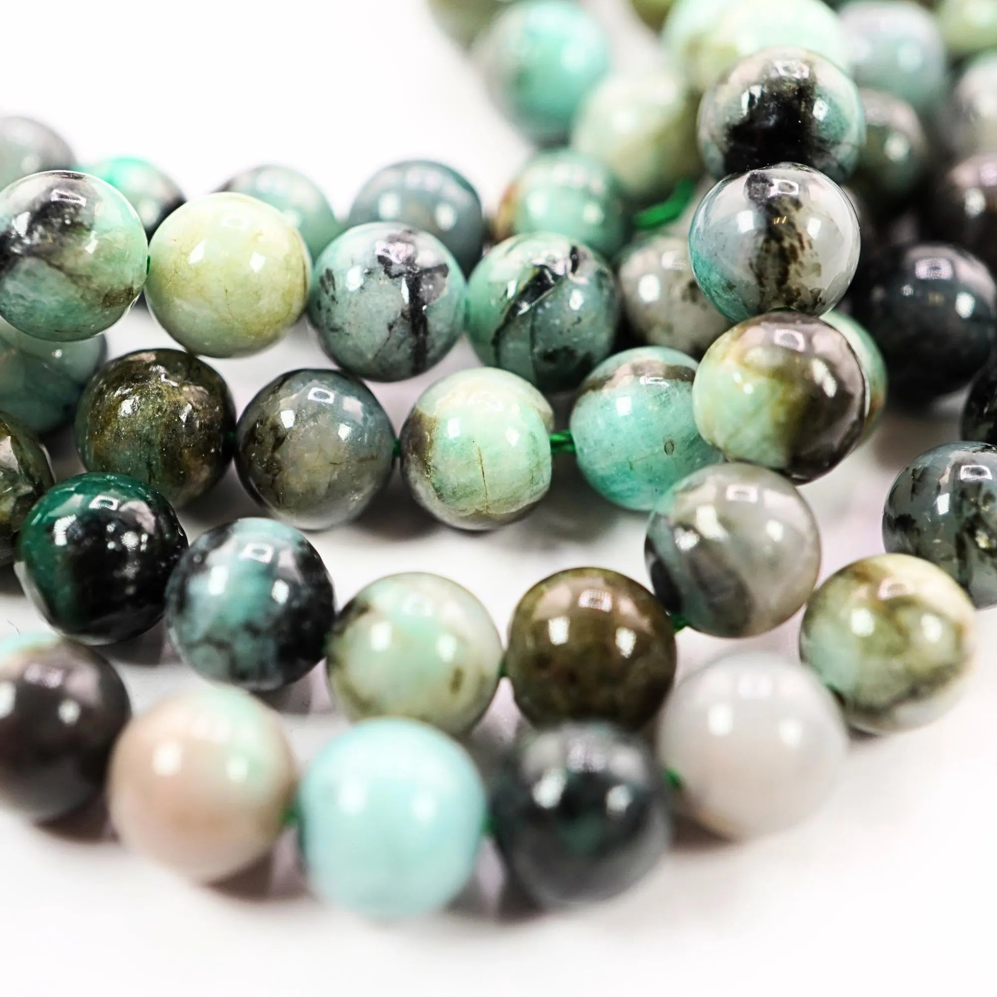 Chrysocolla Smooth Round Shape Gemstone Strand Beads