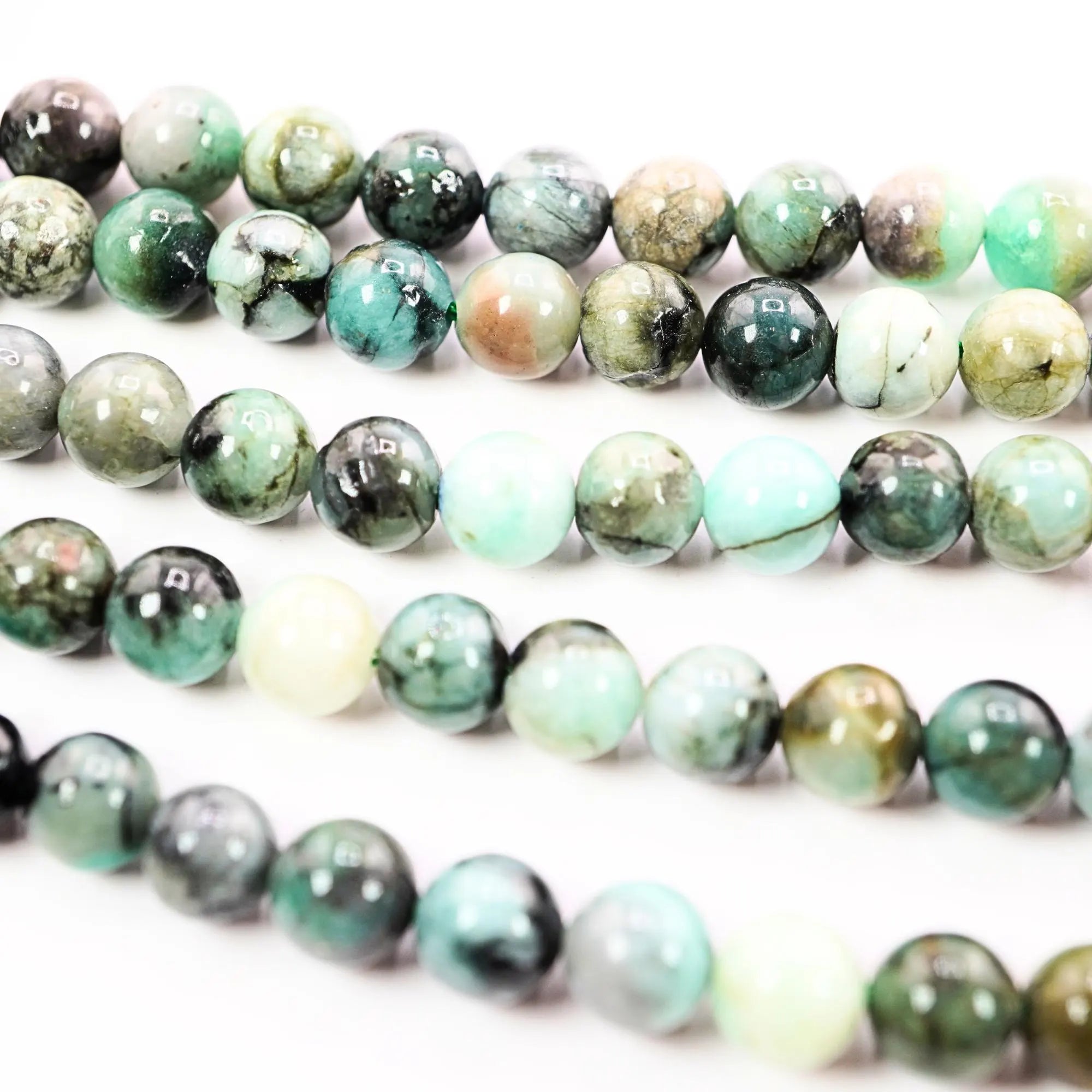 Chrysocolla Smooth Round Shape Gemstone Strand Beads