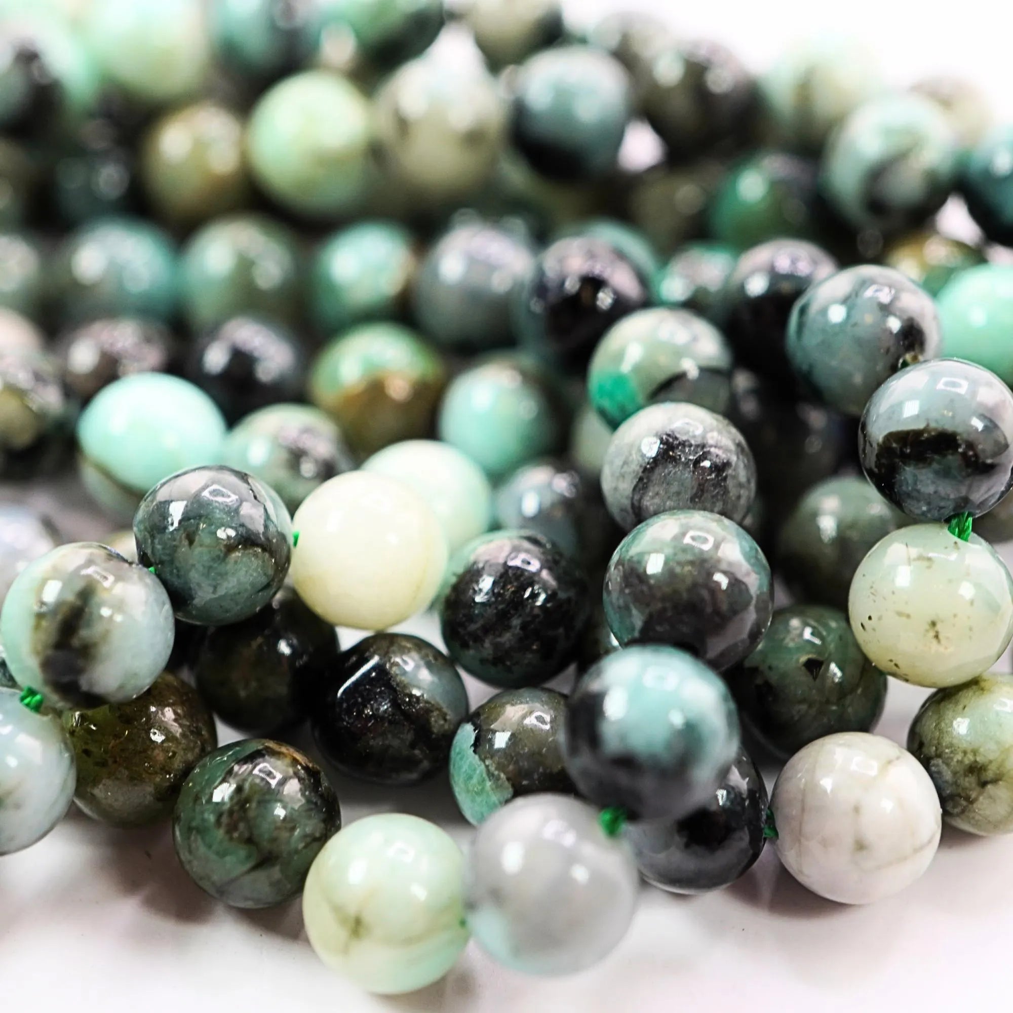 Chrysocolla Smooth Round Shape Gemstone Strand Beads