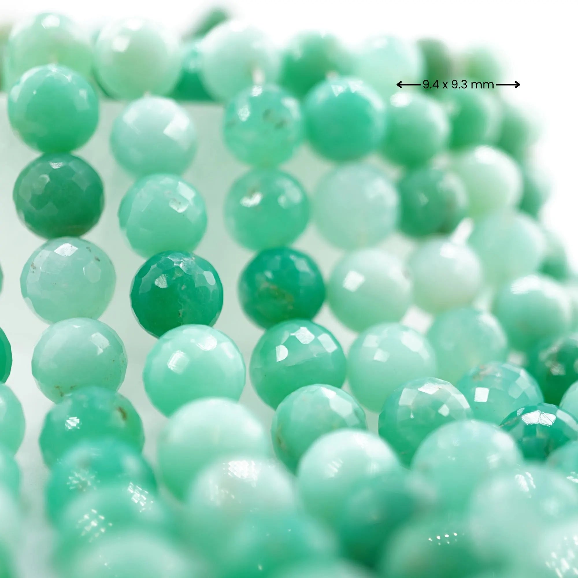 Chrysoprase Faceted Round Shape Gemstone Strand Beads