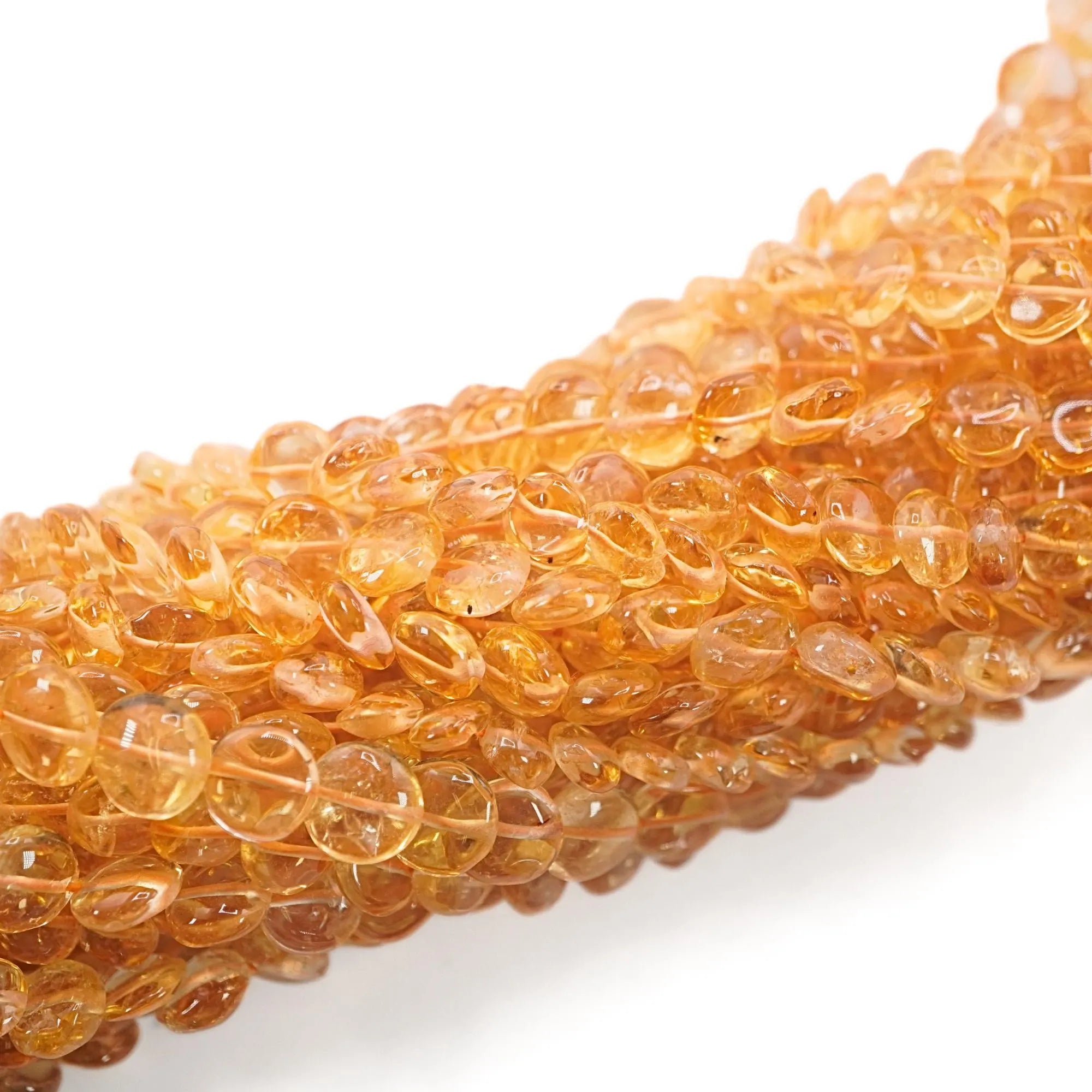 Citrine Coin Shape Gemstone 15 inches Strand Beads