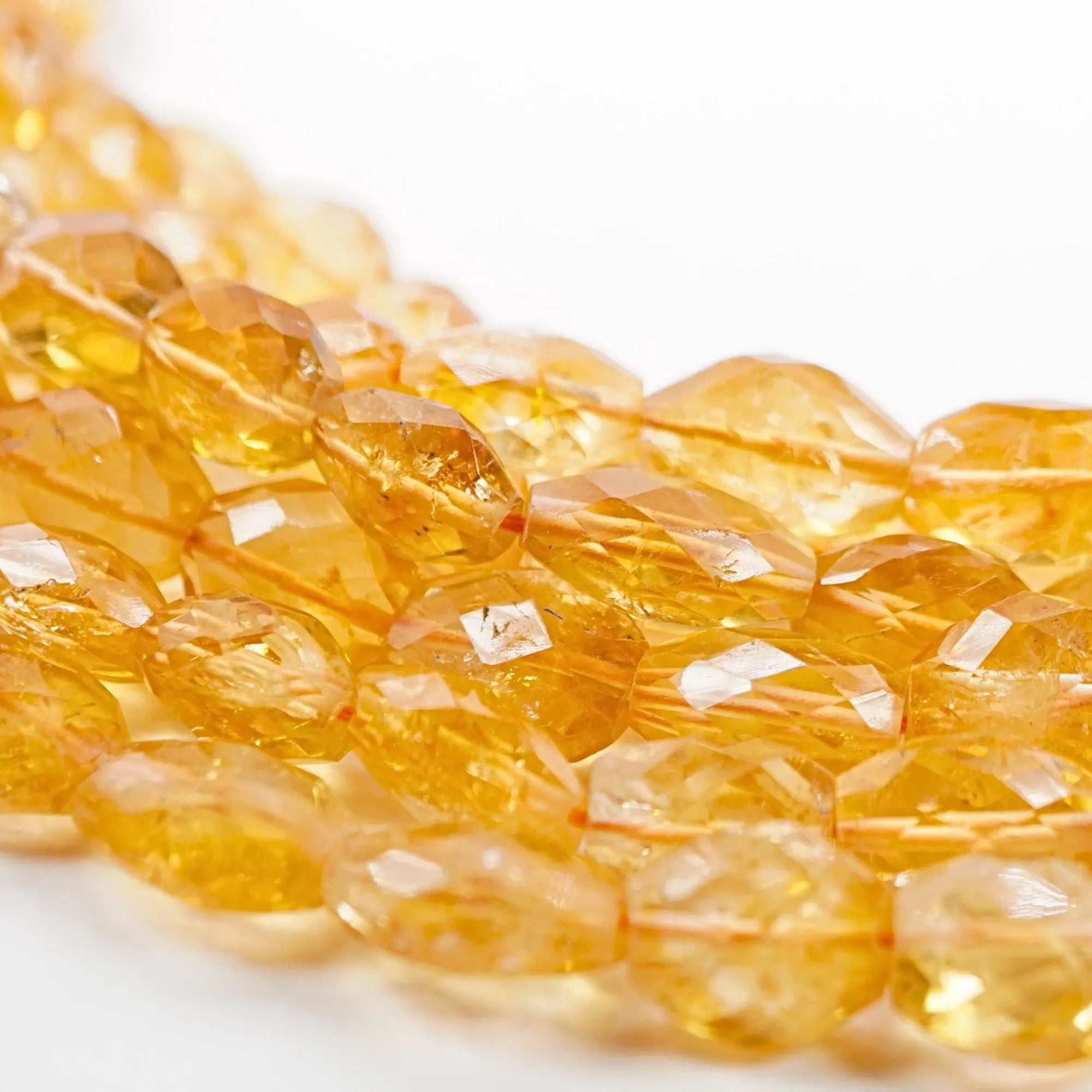 Citrine Faceted Oval Shape Gemstone Strand Beads