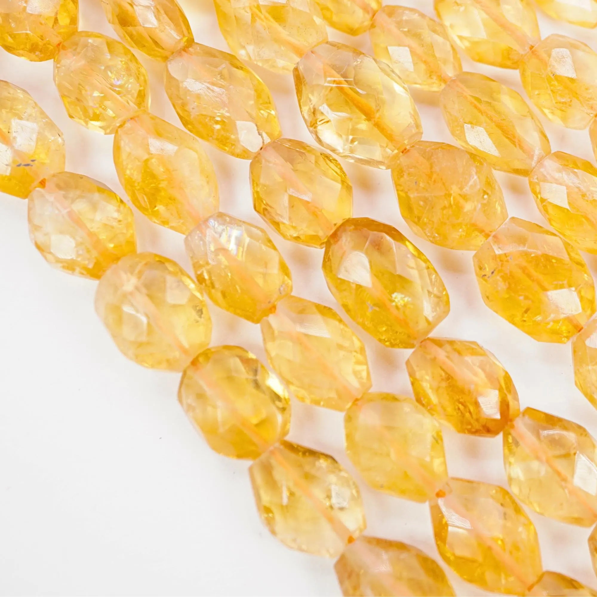 Citrine Faceted Oval Shape Gemstone Strand Beads