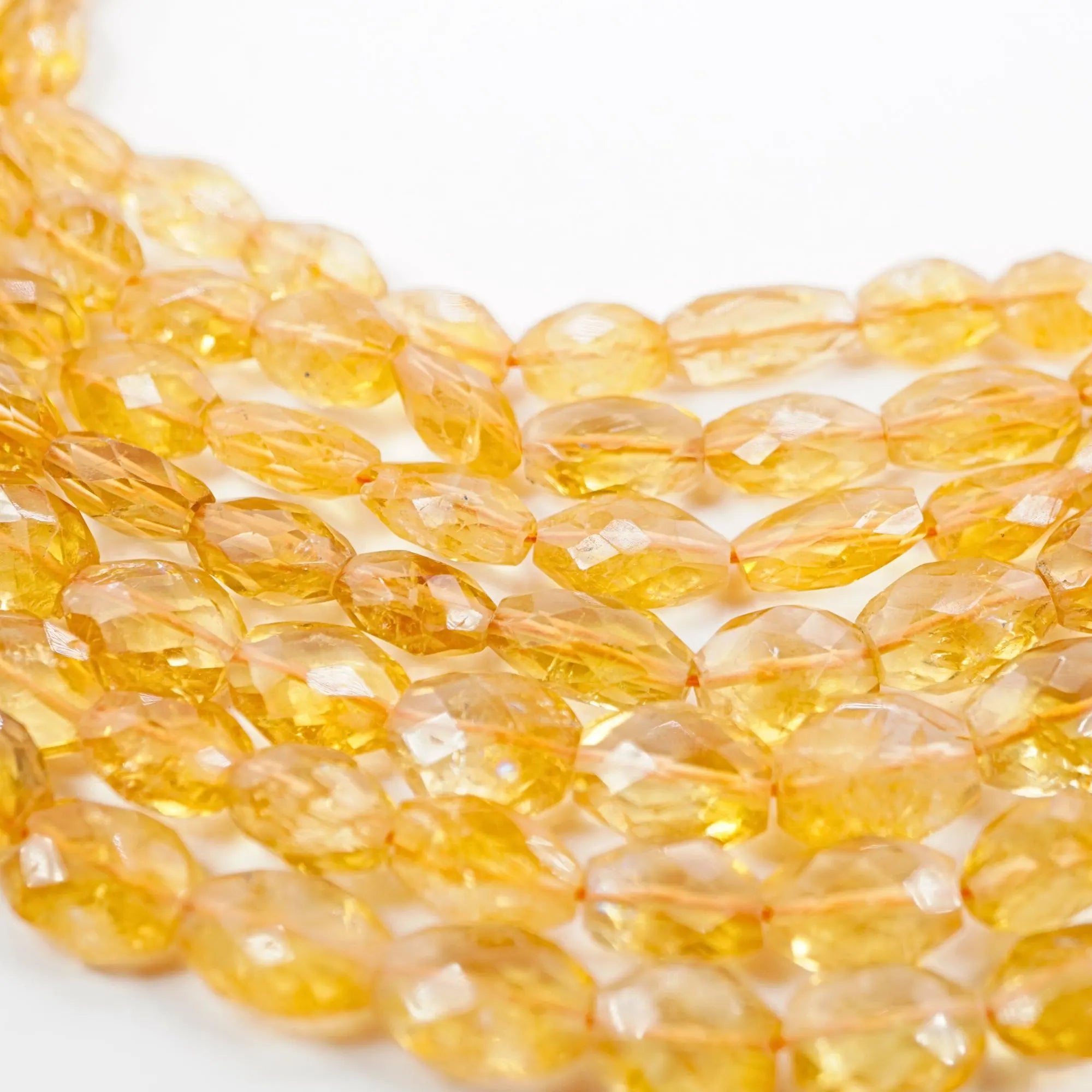 Citrine Faceted Oval Shape Gemstone Strand Beads