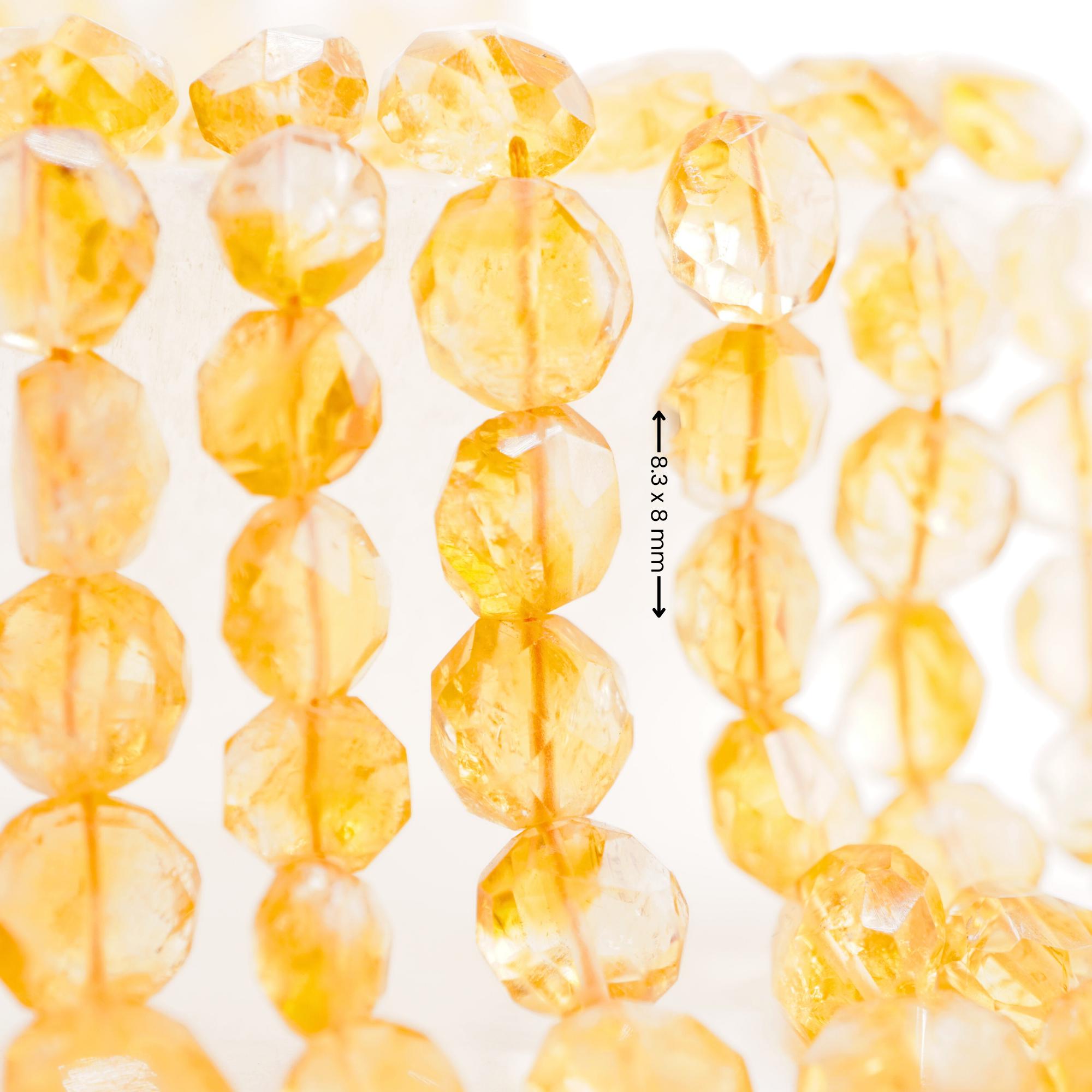 Citrine Faceted Rondelle Shape Gemstone Strand Beads