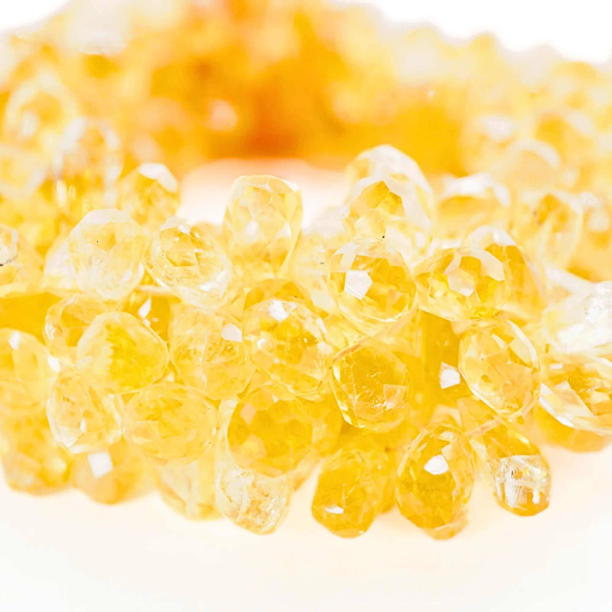 Citrine Faceted Teardrop Shape Gemstone Strand Beads
