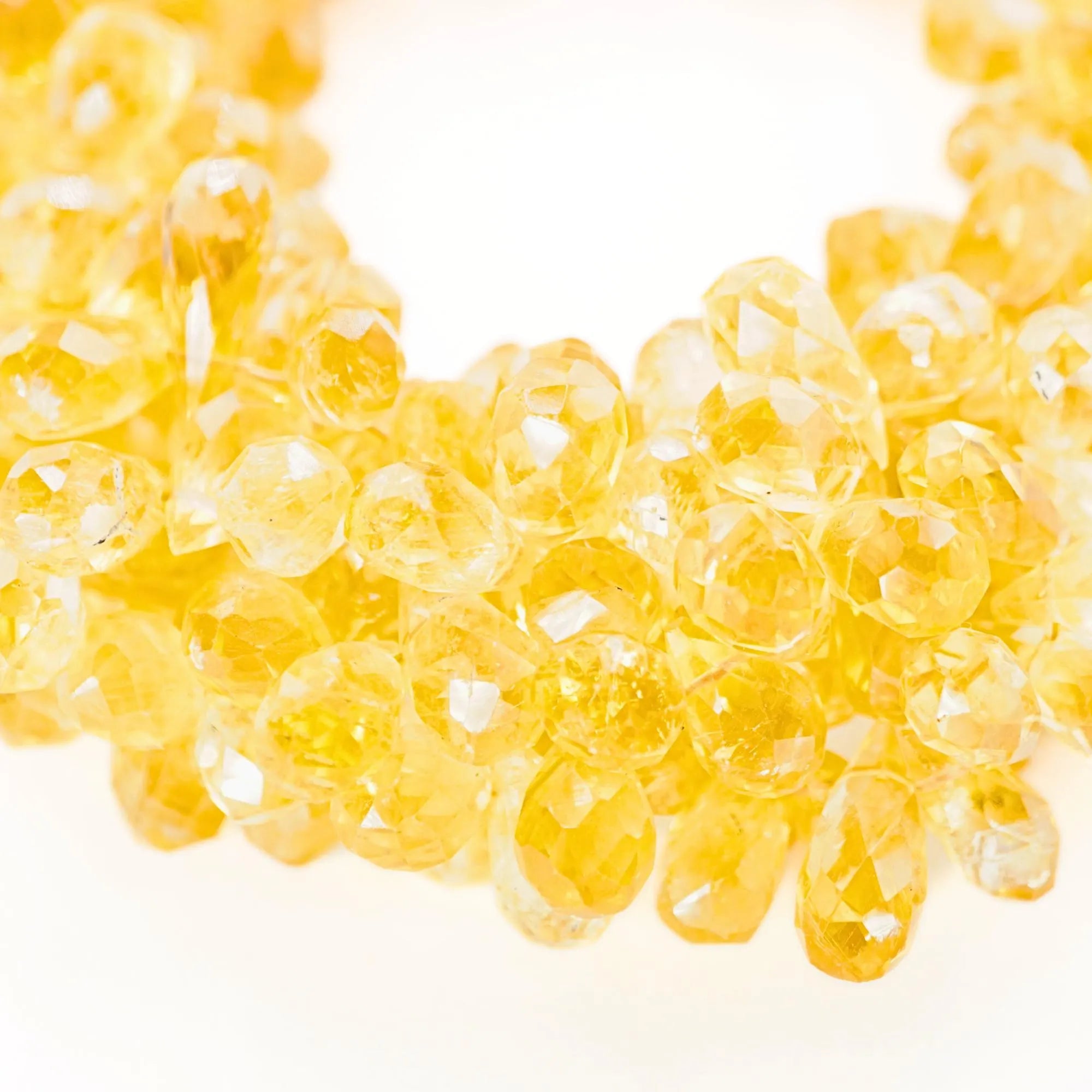 Citrine Faceted Teardrop Shape Gemstone Strand Beads
