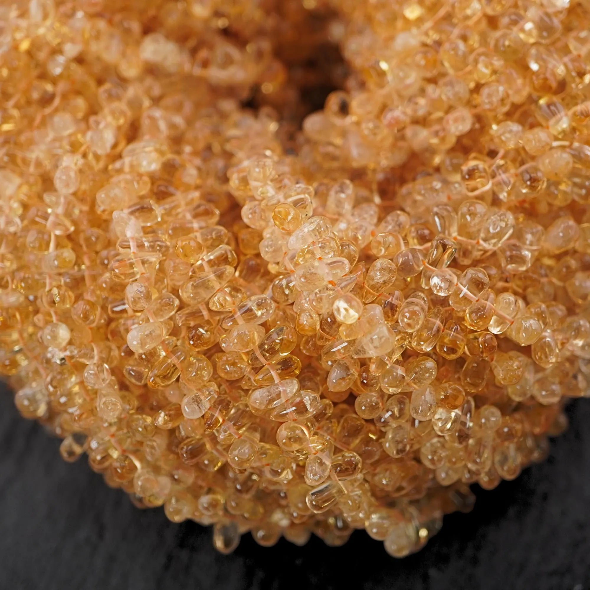 Citrine Faceted Teardrop Shape Gemstone Strand Beads