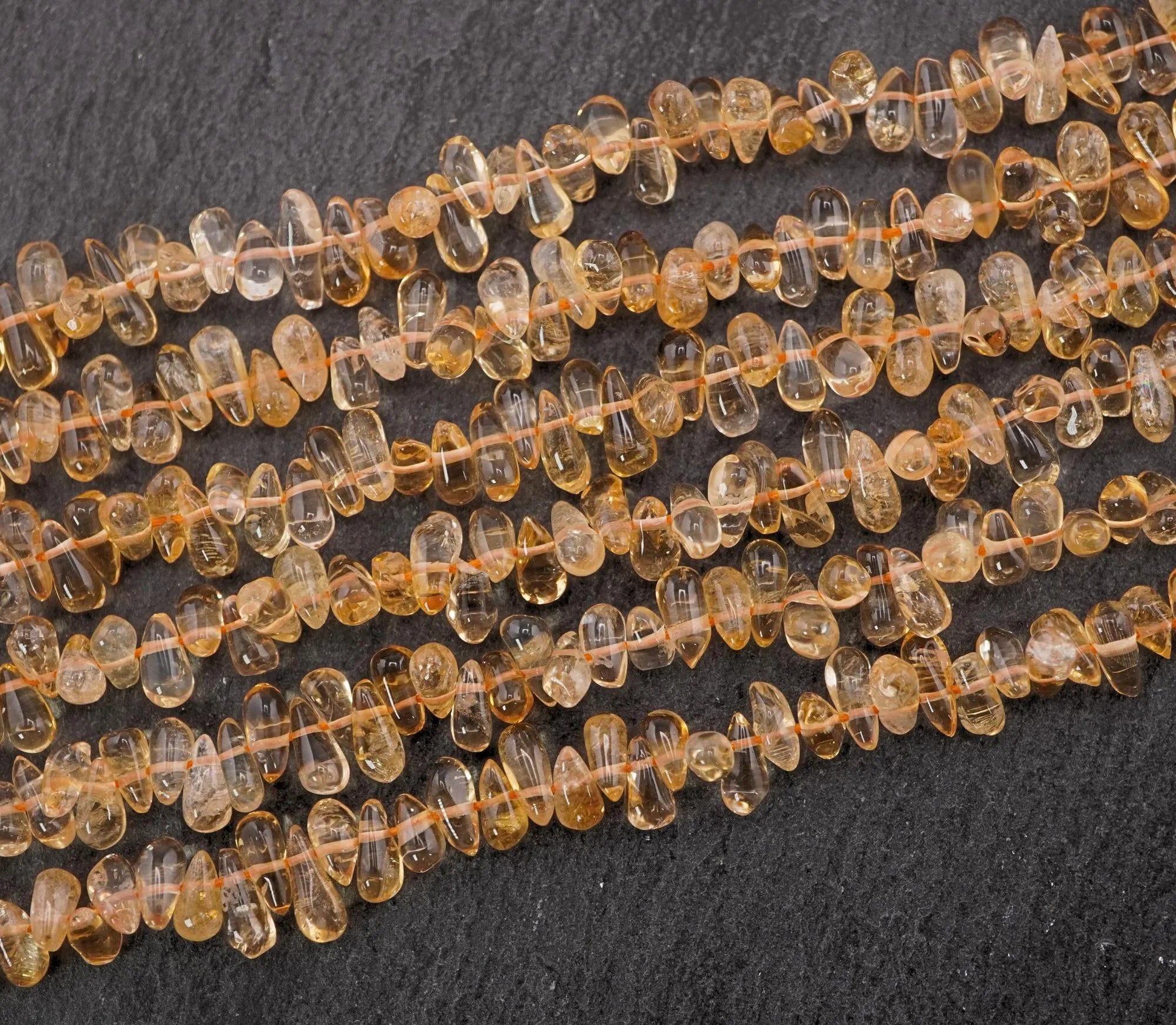 Citrine Faceted Teardrop Shape Gemstone Strand Beads