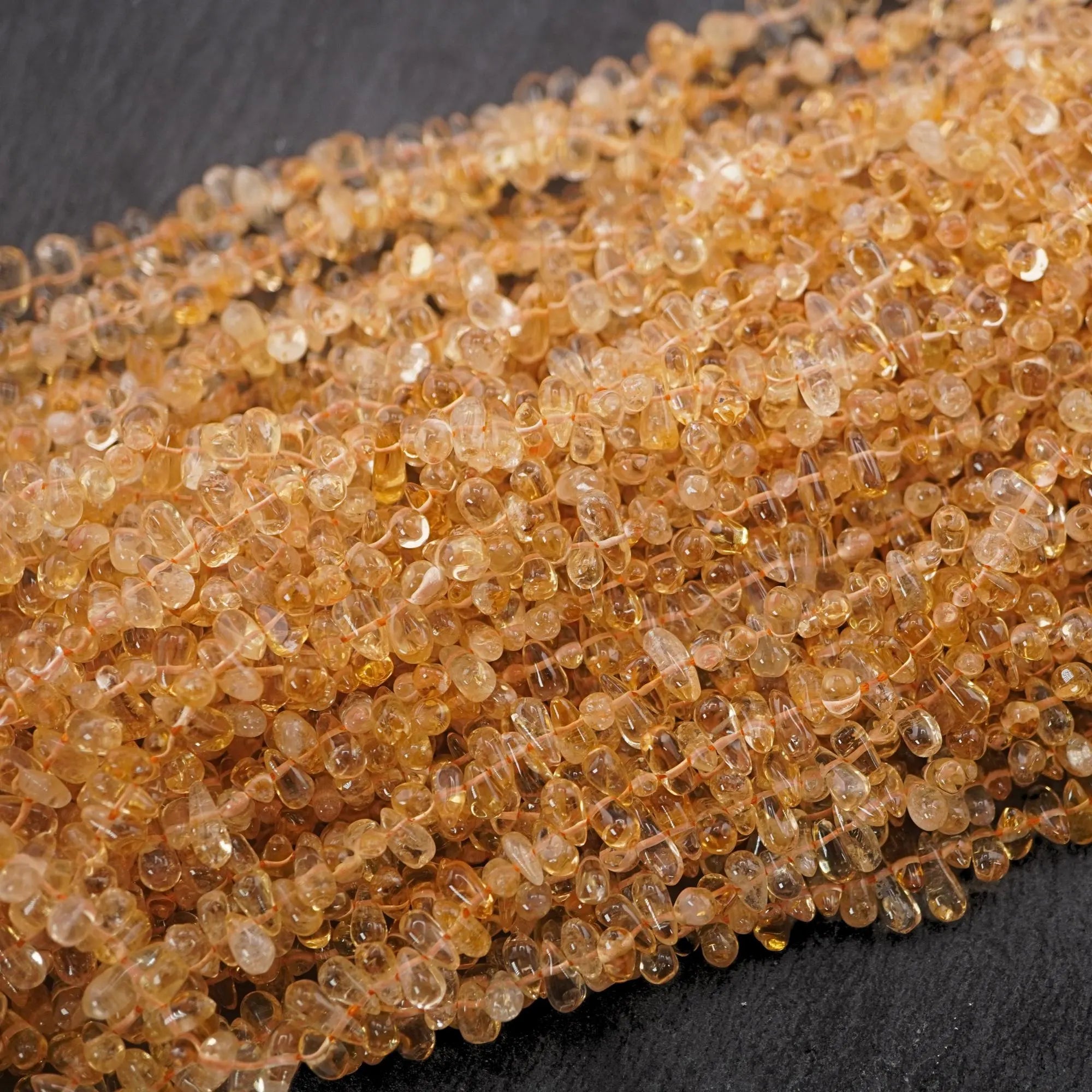 Citrine Faceted Teardrop Shape Gemstone Strand Beads